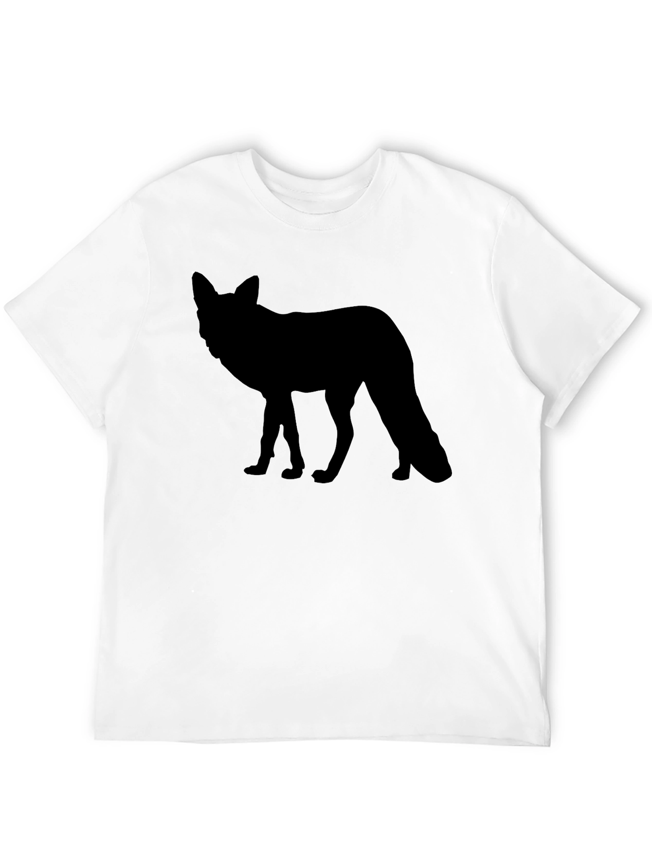 Mens Black T-Shirt - Fox Silhouette