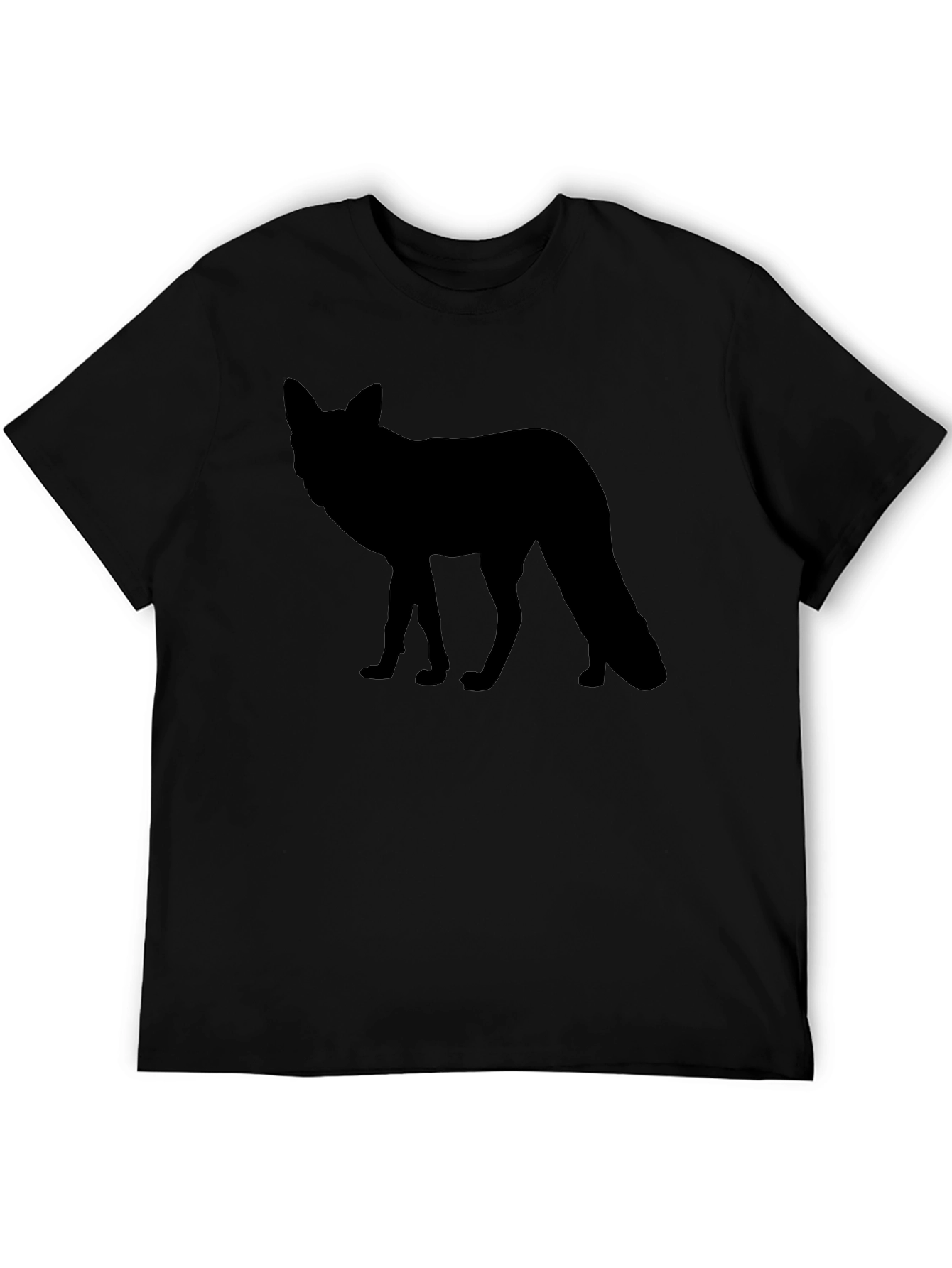Mens Black T-Shirt - Fox Silhouette