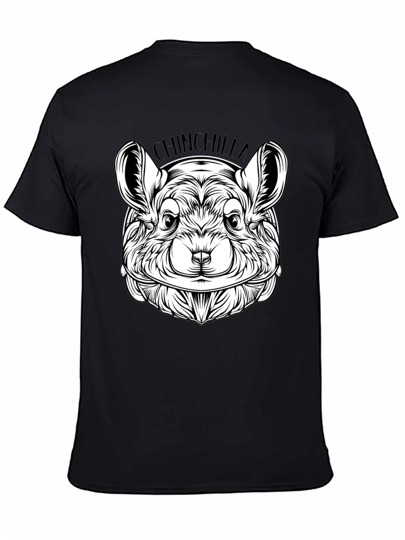 Chinchilla Graphic Tee - Black Cotton Comfort