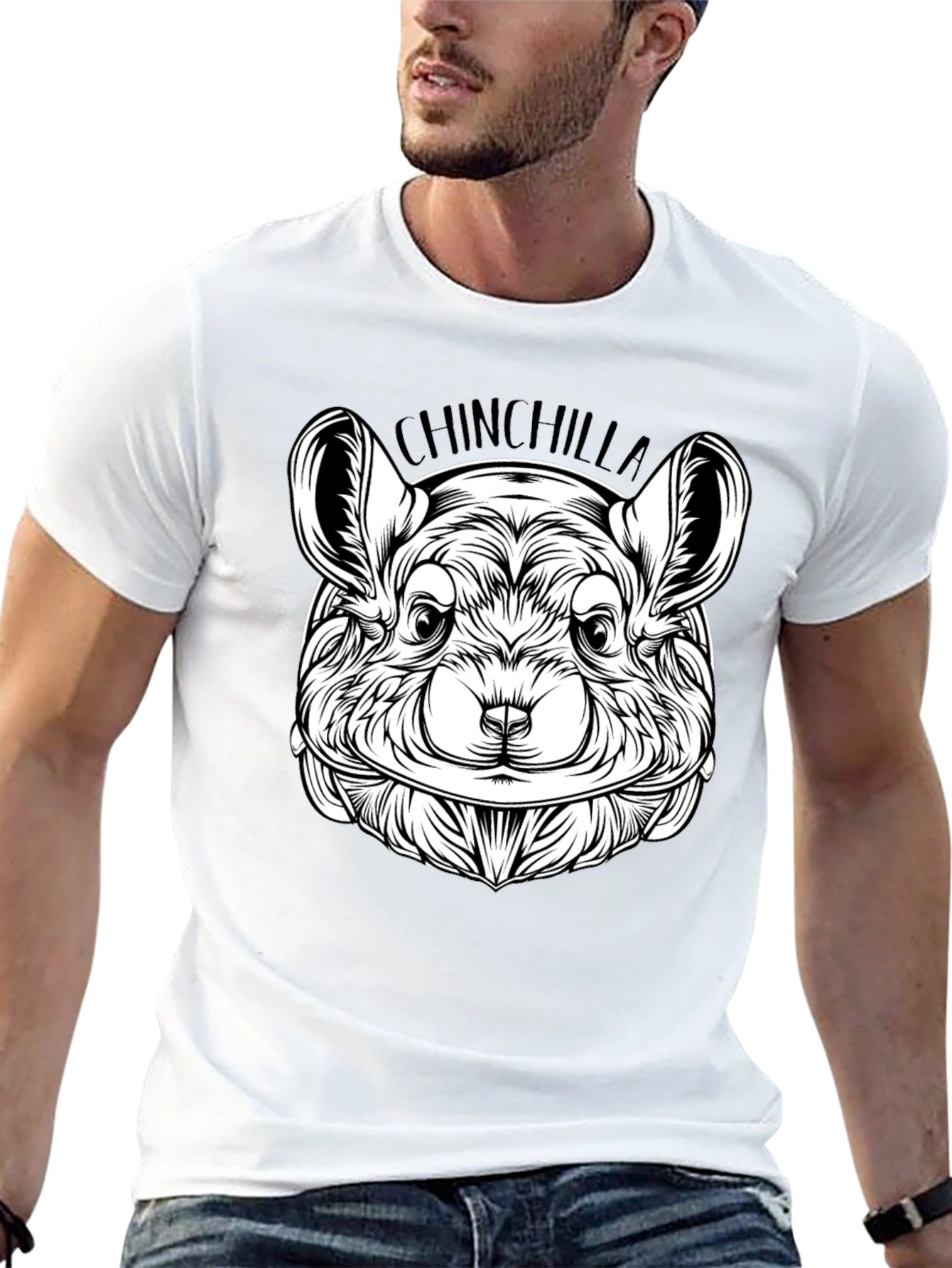 Chinchilla Graphic Tee - Black Cotton Comfort