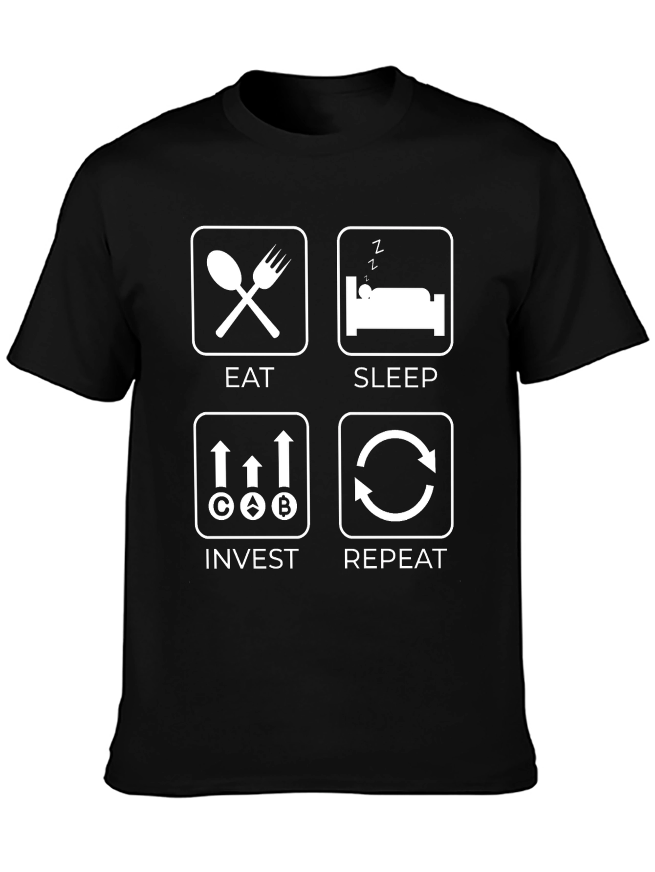 Eat Sleep Invest Repeat Graphic Tee