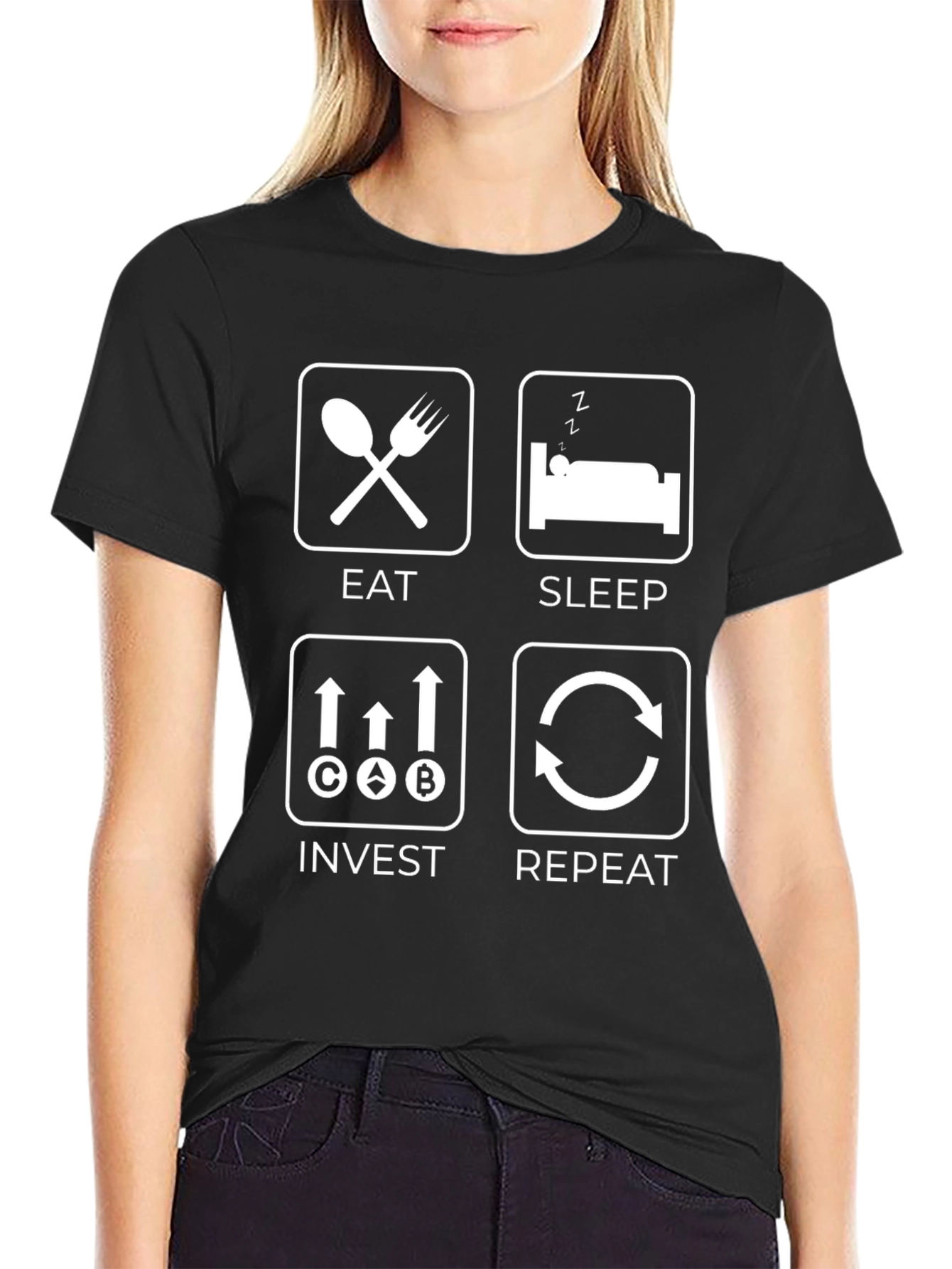 Eat Sleep Invest Repeat Graphic Tee