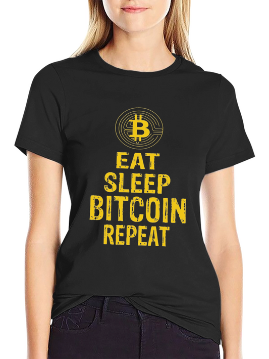 Eat Sleep Bitcoin Repeat Graphic Tee - Black