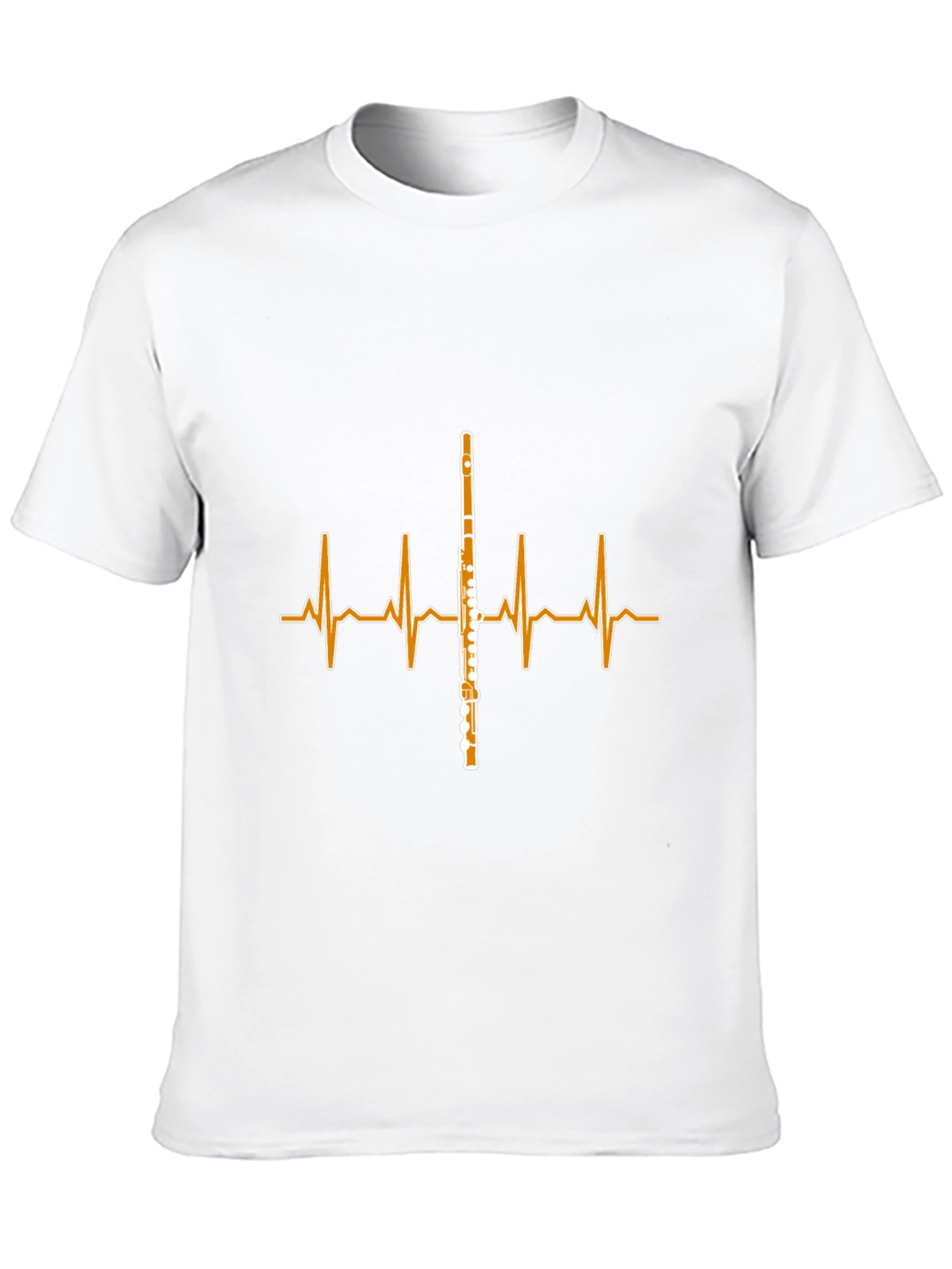 Flute Heartbeat Graphic Tee - Music Lover T-Shirt
