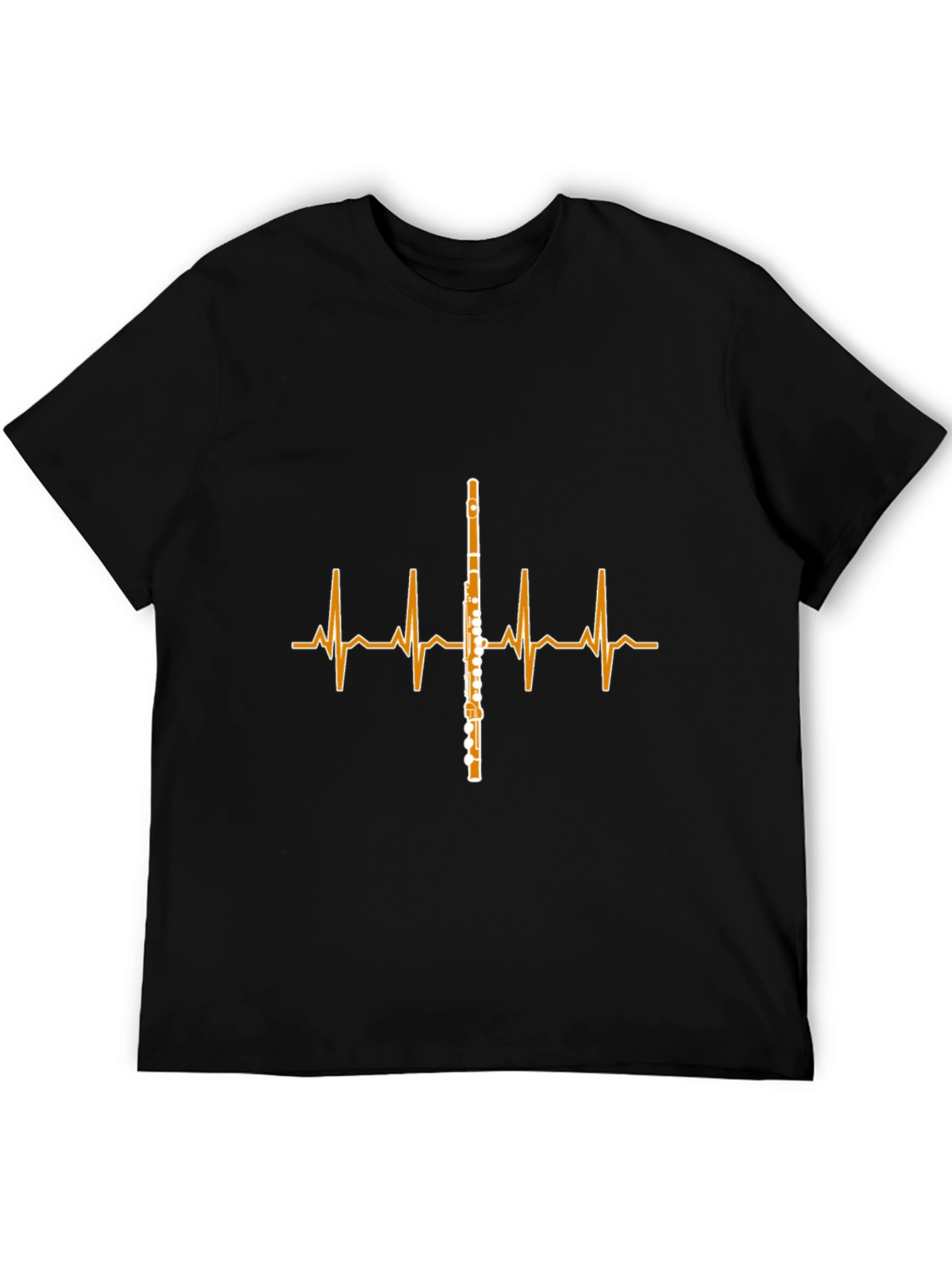 Flute Heartbeat Graphic Tee - Music Lover T-Shirt