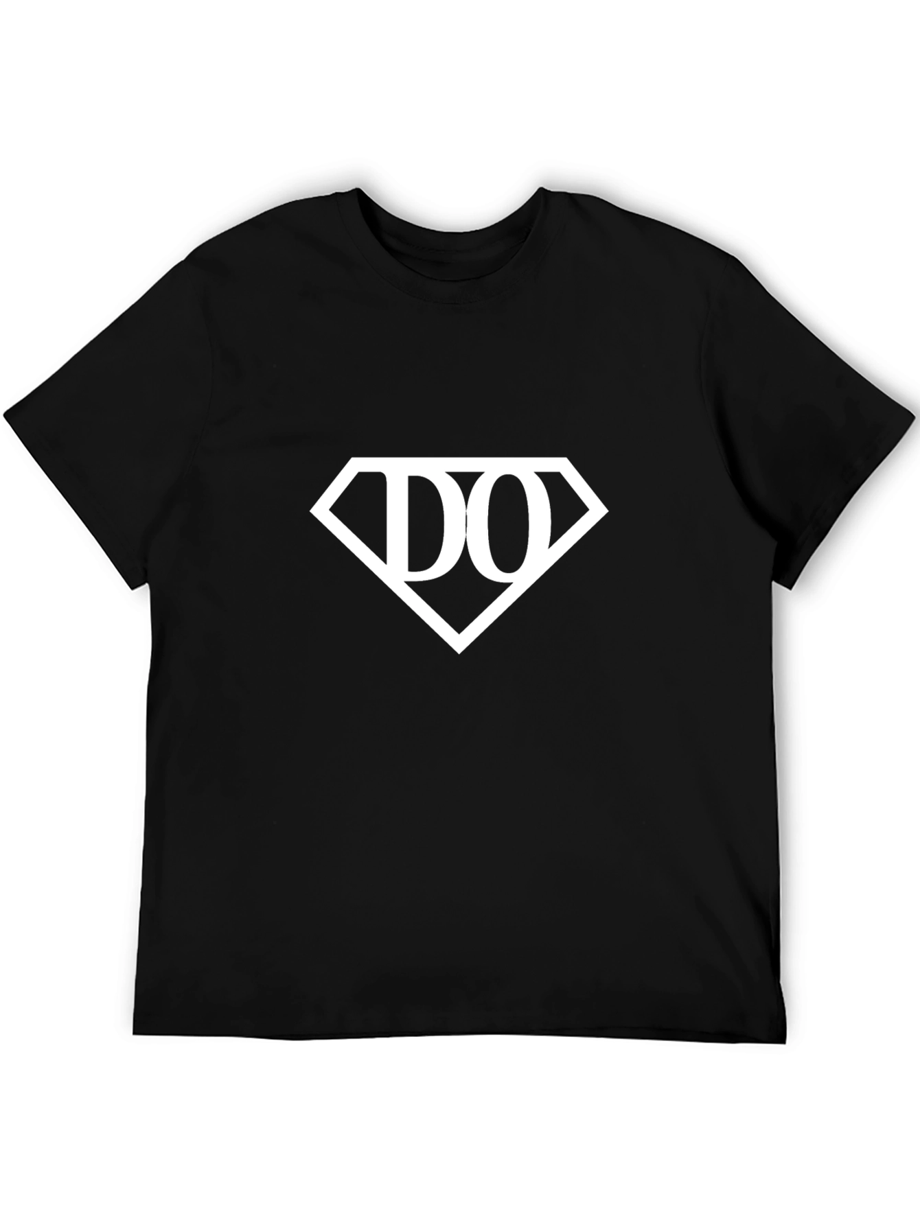 Diamond Initial Tee - Stylish Black Cotton Shirt
