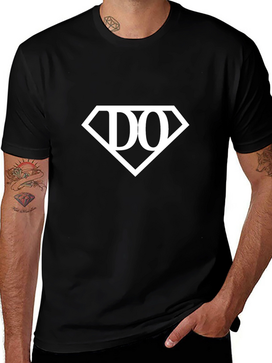 Diamond Initial Tee - Stylish Black Cotton Shirt
