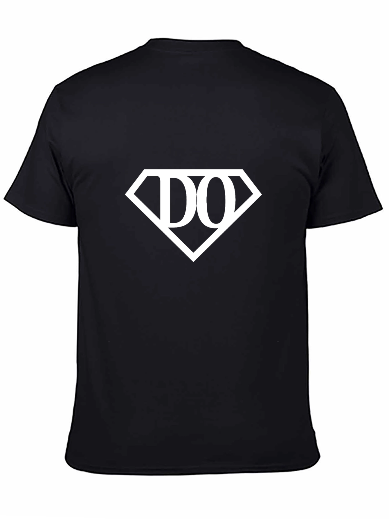 Diamond Initial Tee - Stylish Black Cotton Shirt
