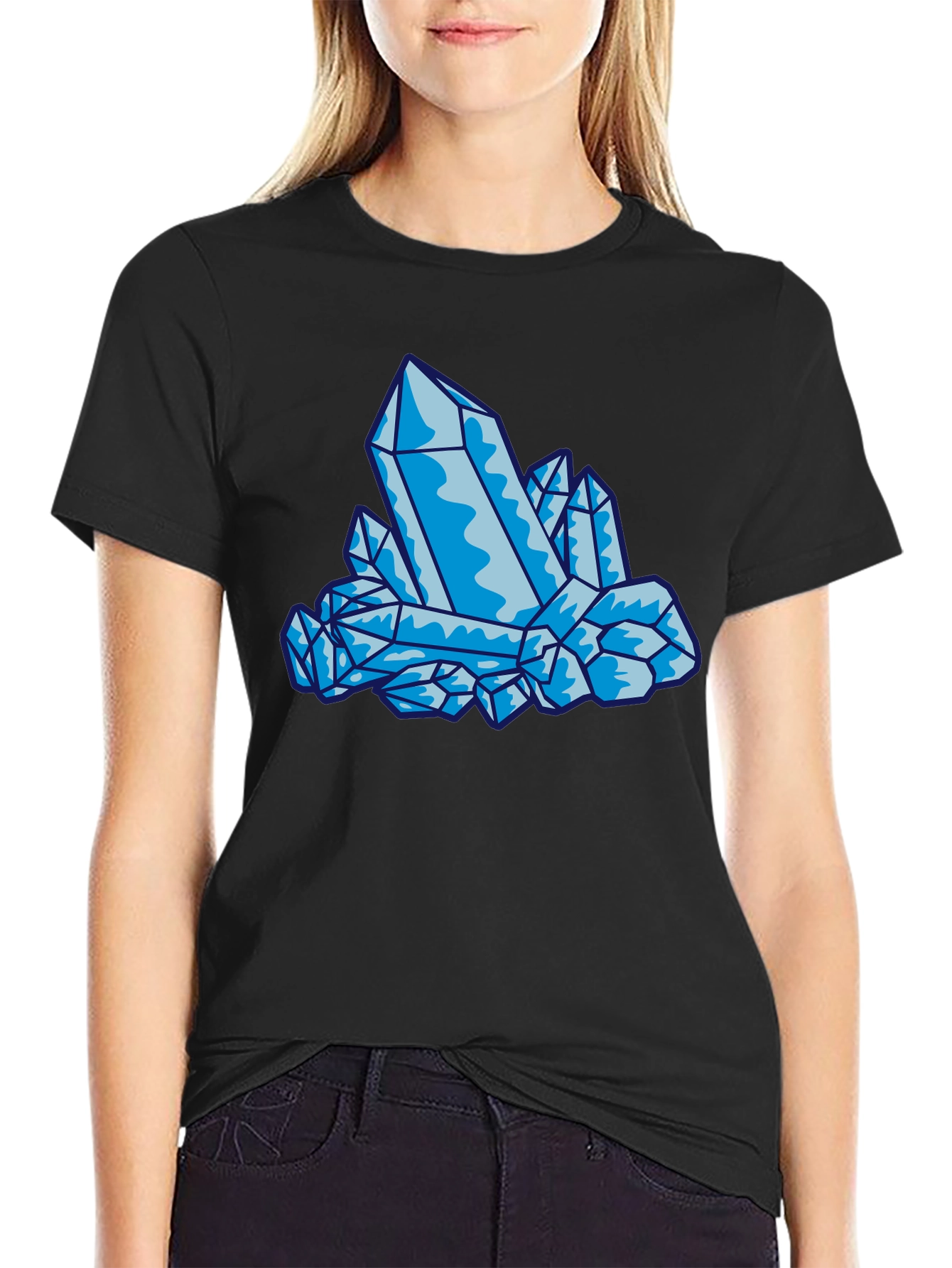 Crystal Design Black T-Shirt