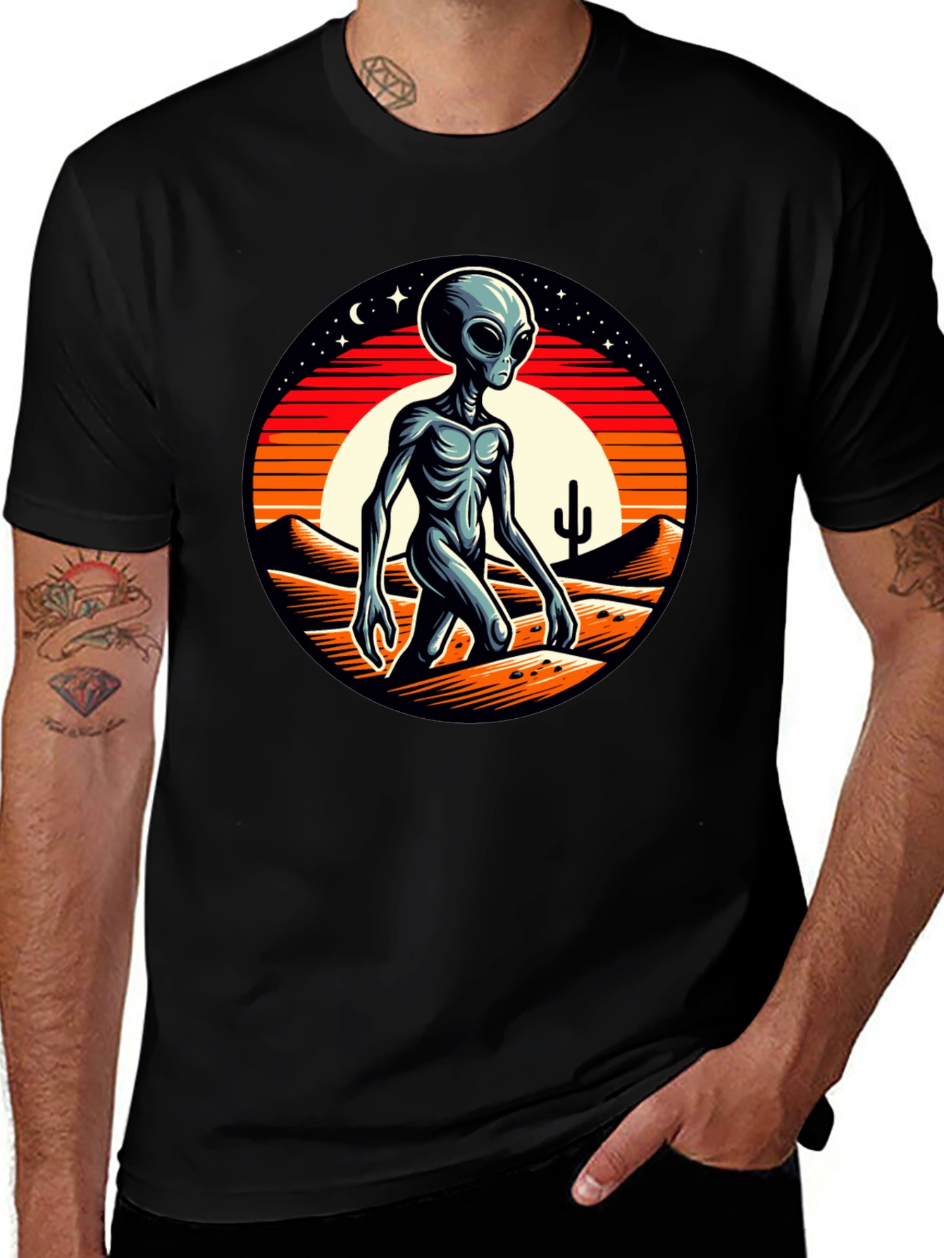 Alien Desert Graphic Tee - Black