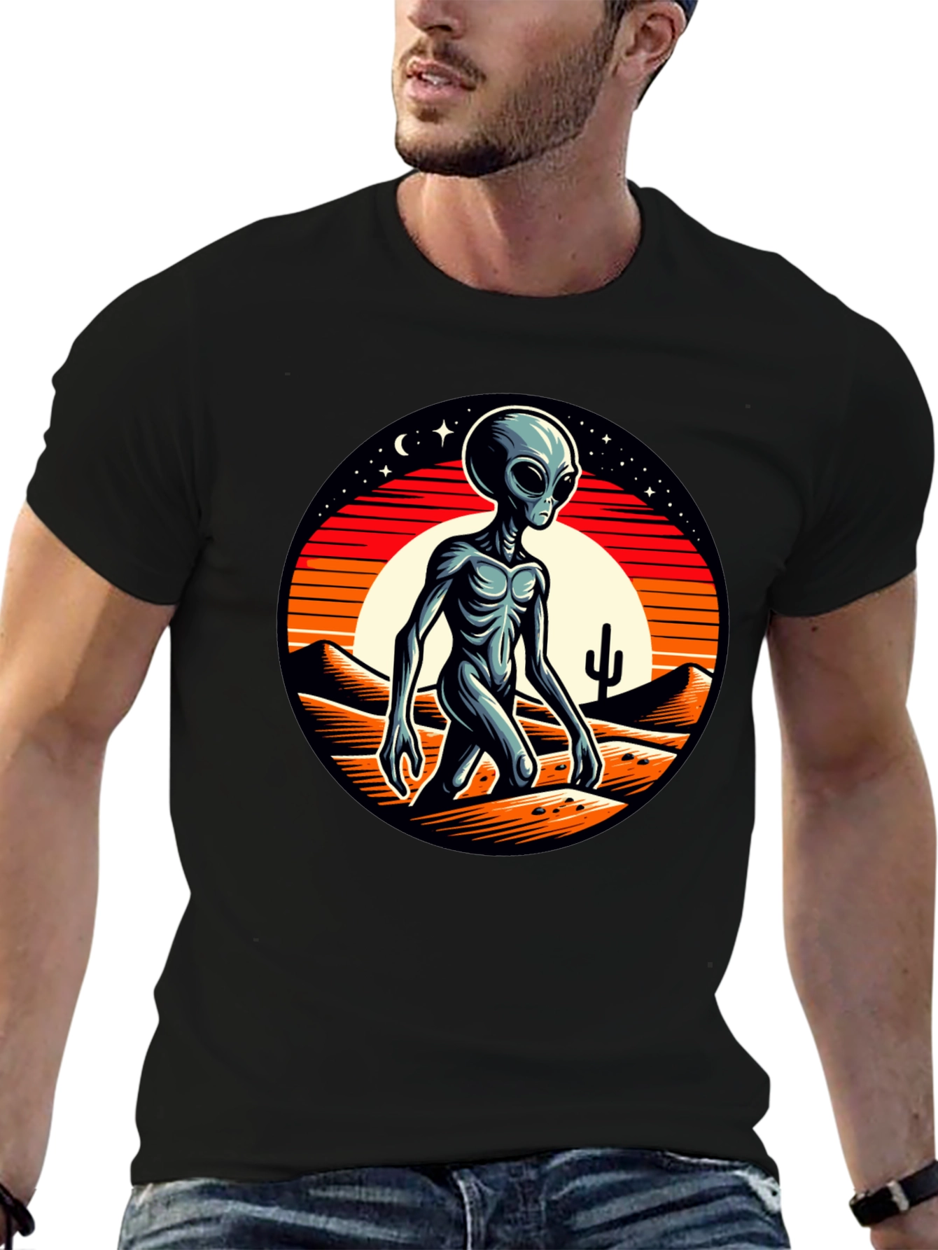 Alien Desert Graphic Tee - Black
