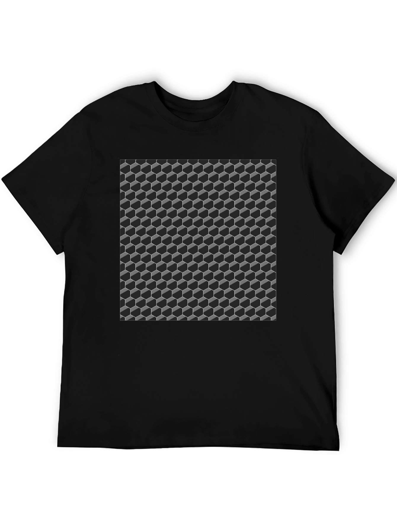 3D Cube Pattern T-Shirt - Modern Geometric Design