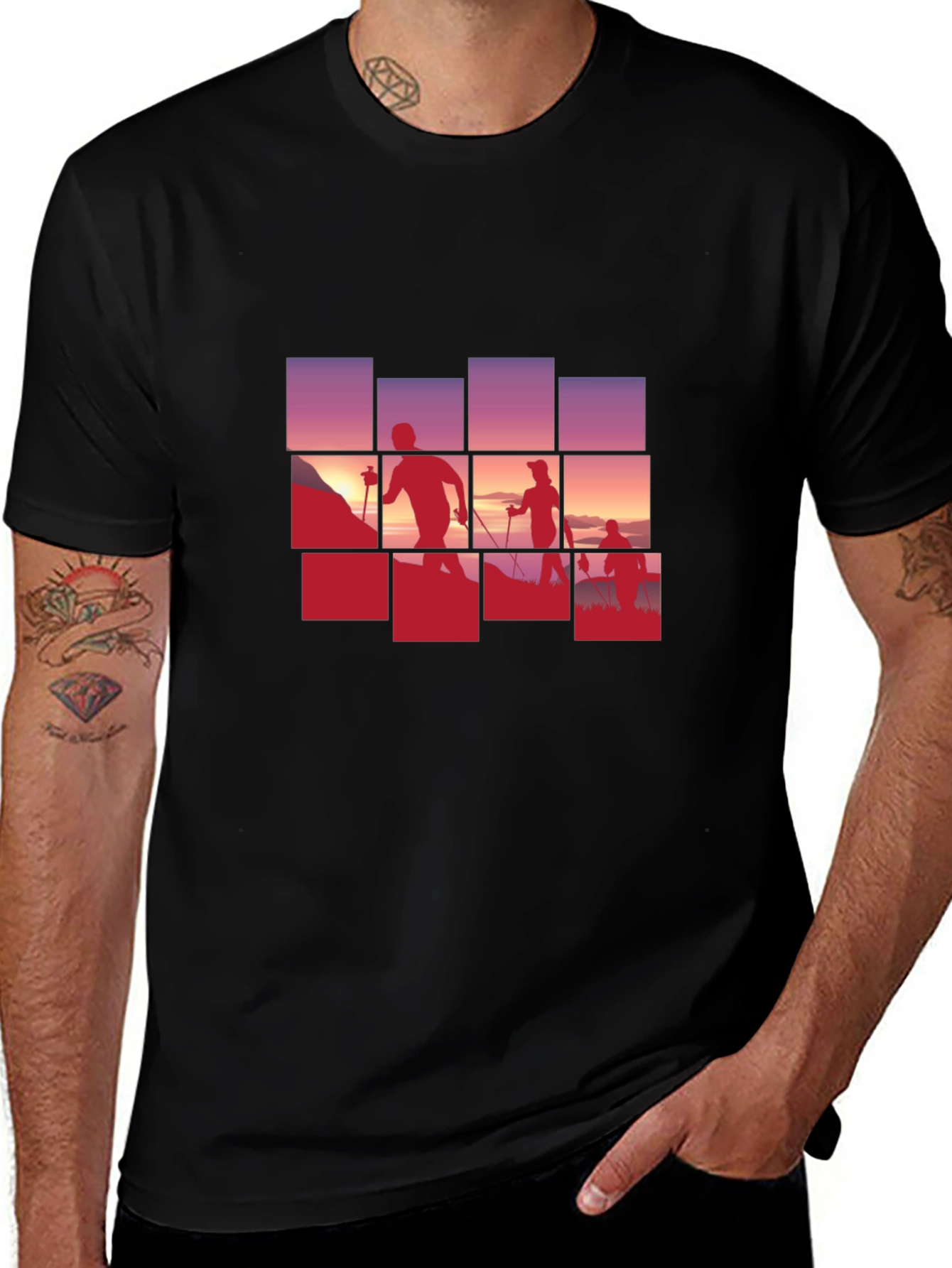Hiking Silhouette Black T-Shirt