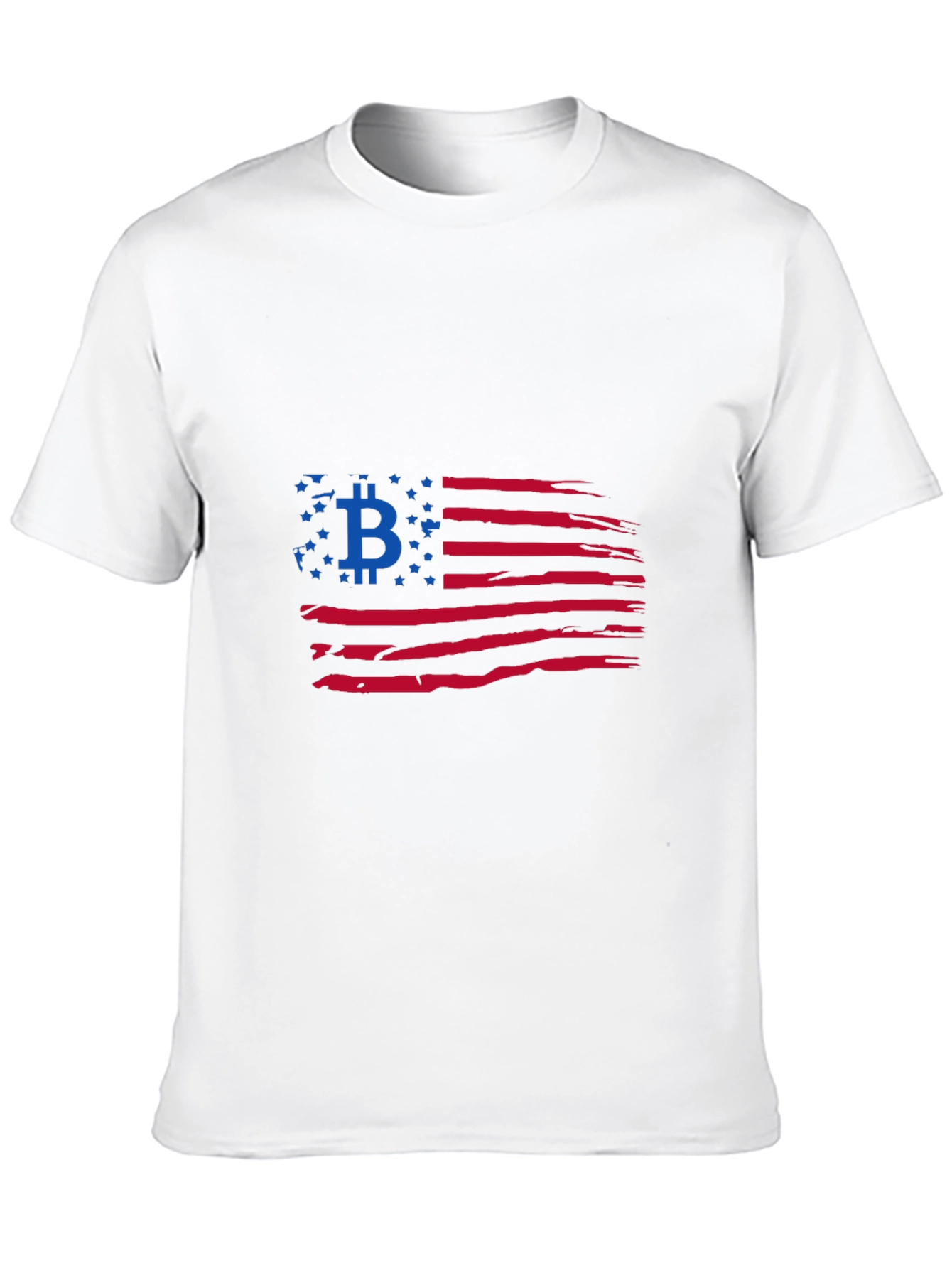 Bitcoin American Flag Black T-Shirt