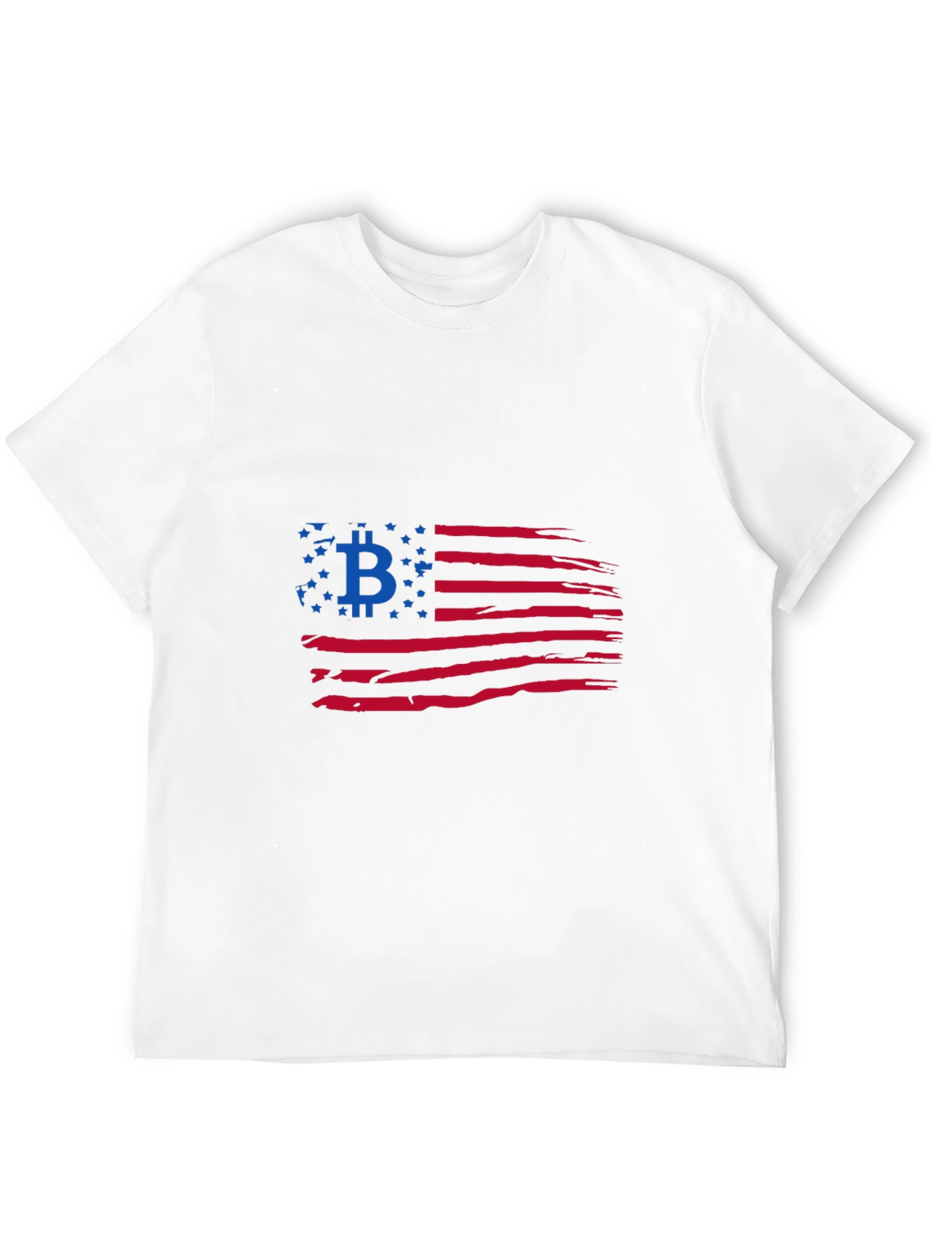 Bitcoin American Flag Black T-Shirt
