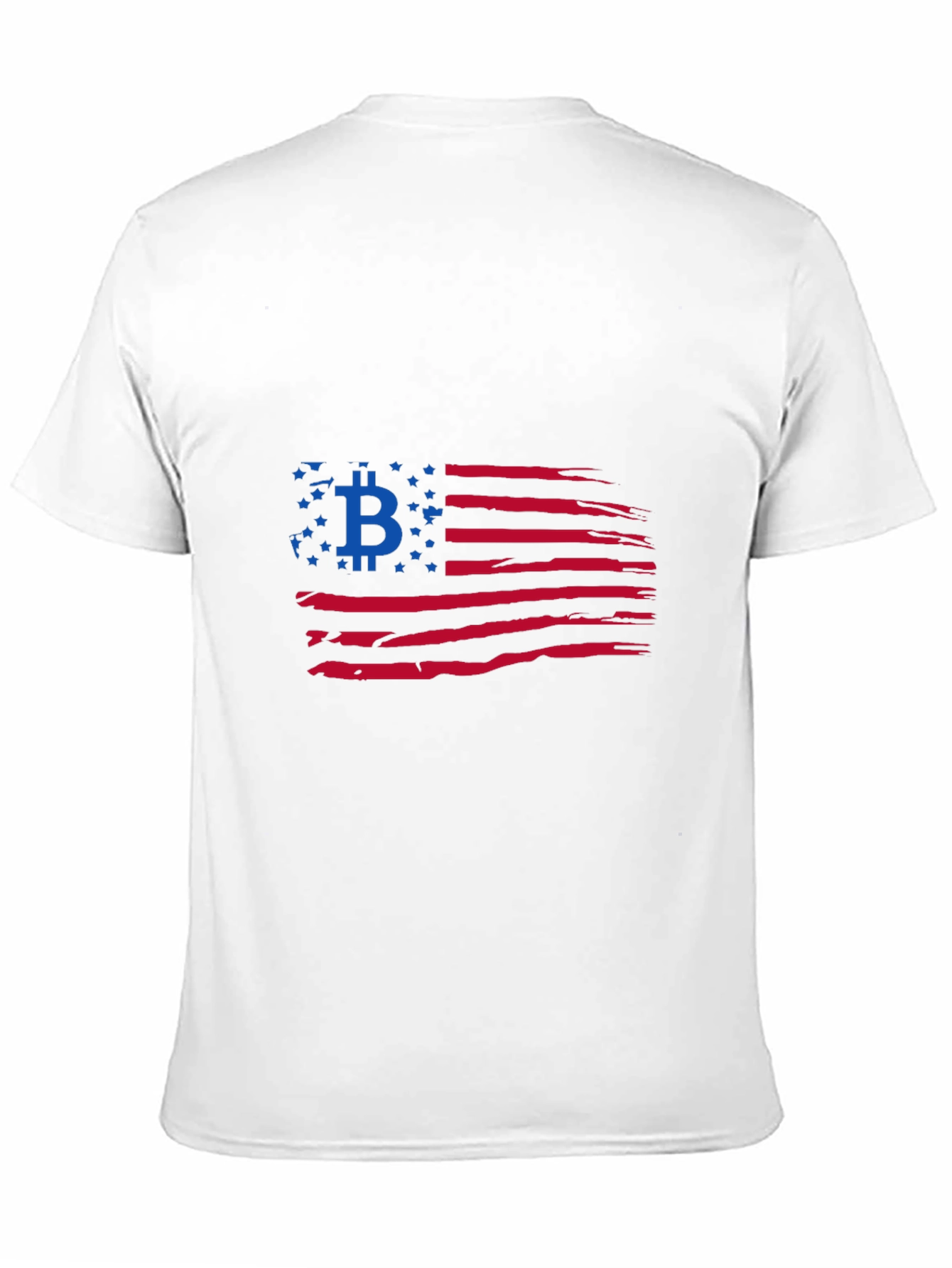 Bitcoin American Flag Black T-Shirt