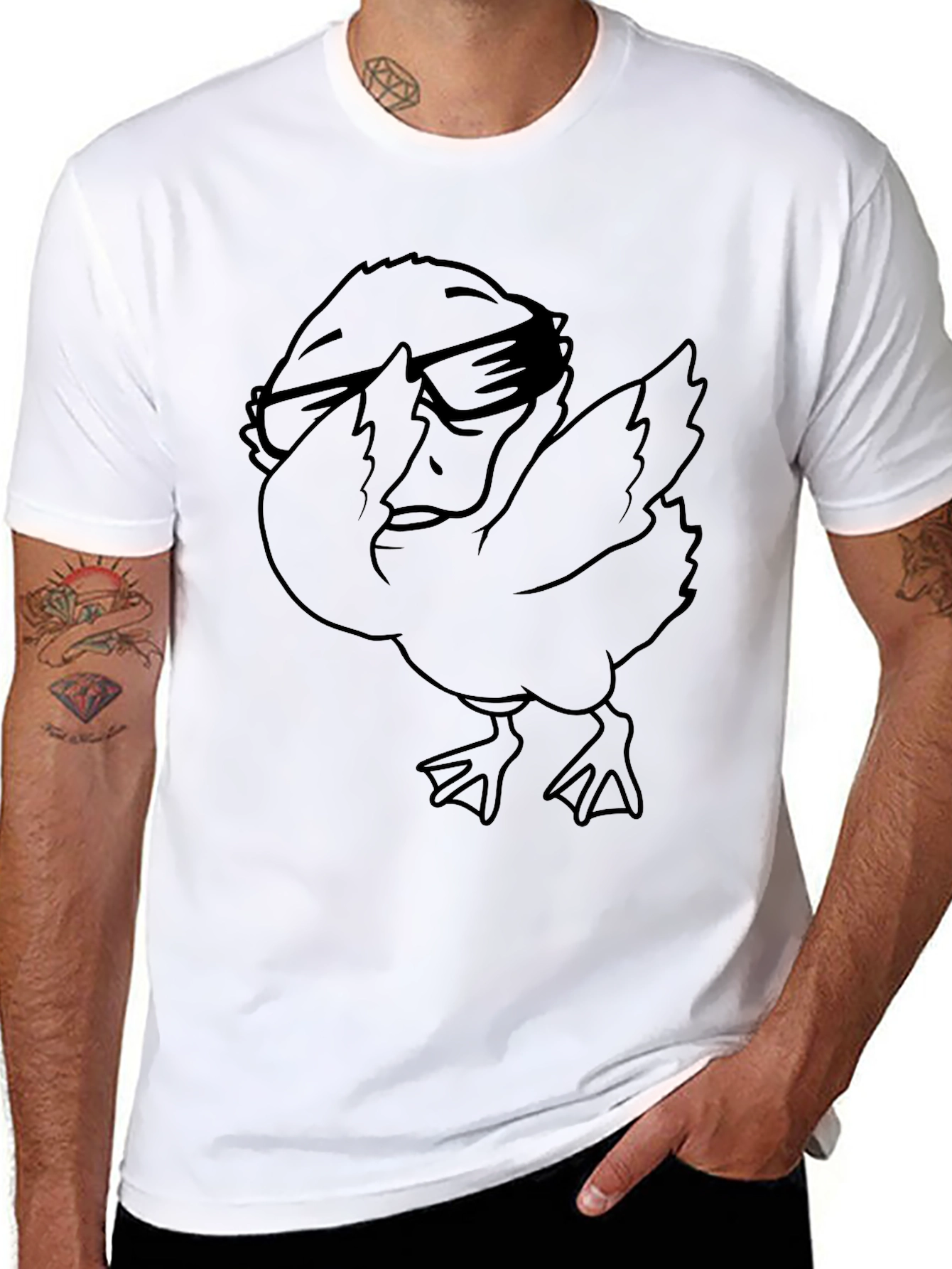 Dabbing Duck Graphic Tee - Cool and Funny