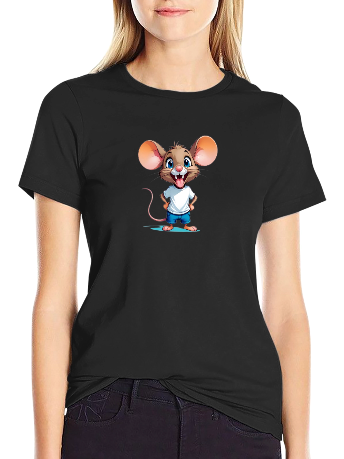 Cartoon Mouse Graphic Tee - Funny & Cute
