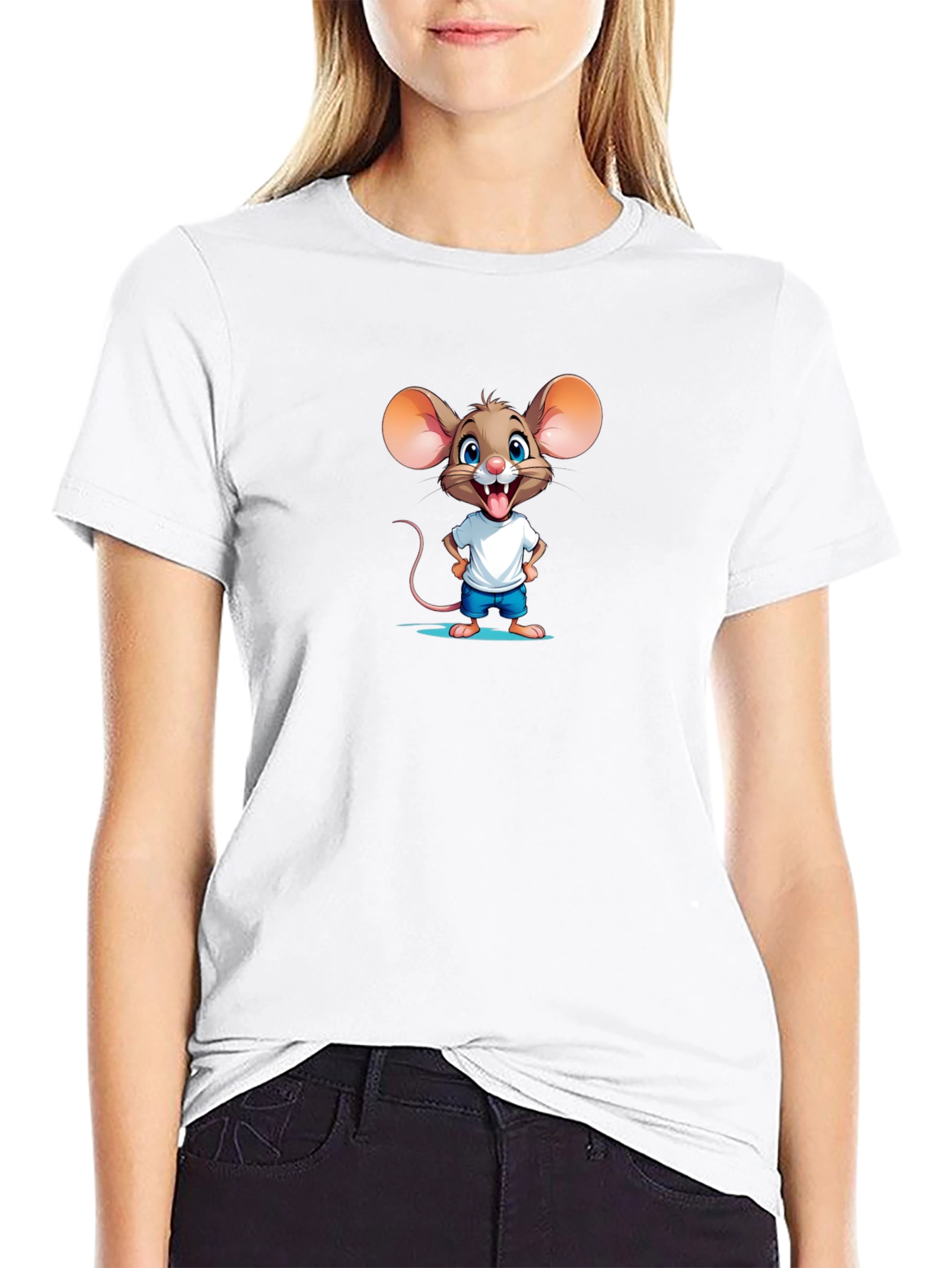 Cartoon Mouse Graphic Tee - Funny & Cute