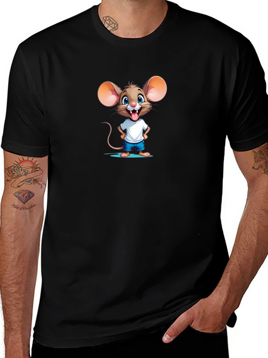 Cartoon Mouse Graphic Tee - Funny & Cute