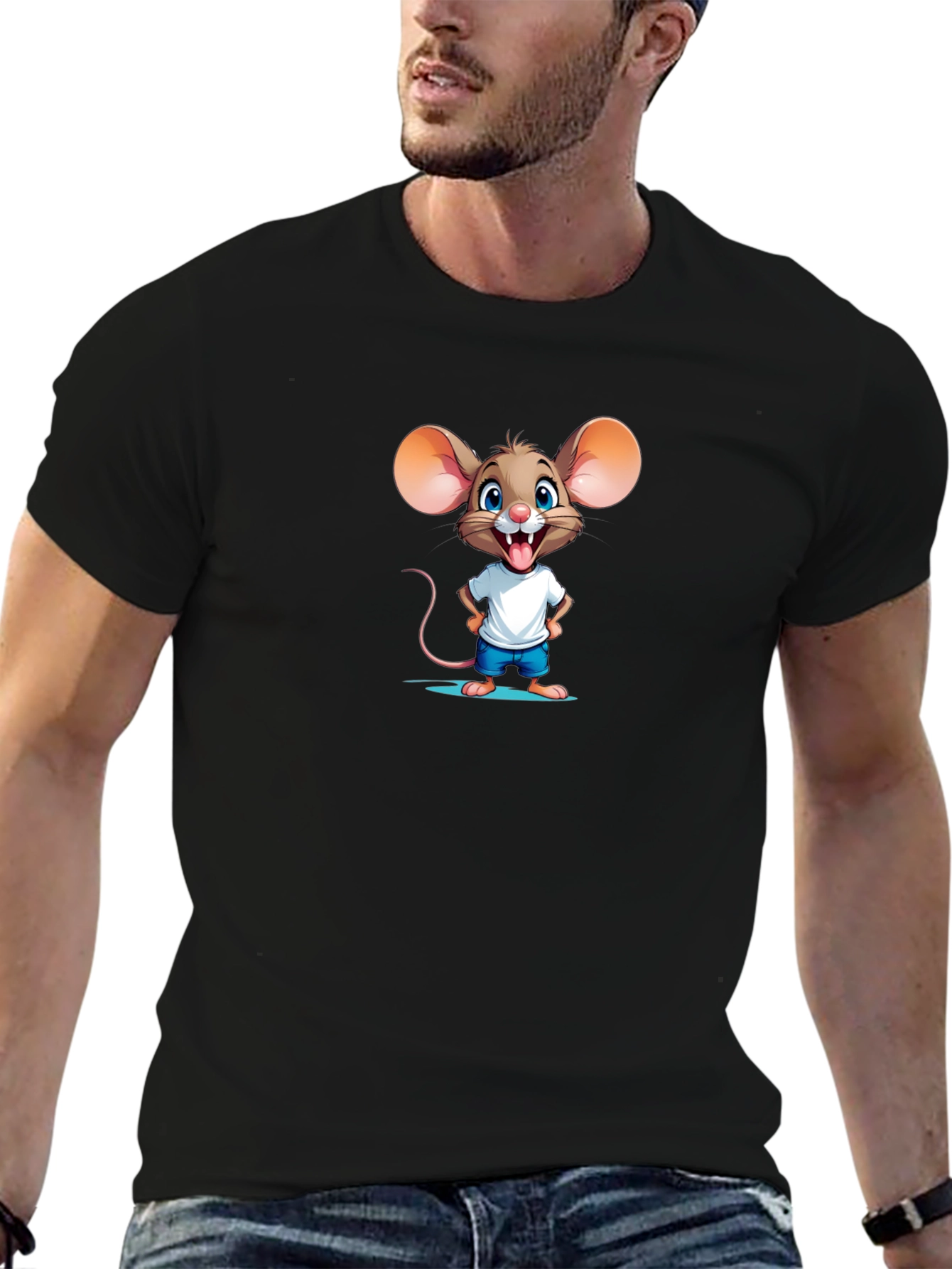 Cartoon Mouse Graphic Tee - Funny & Cute
