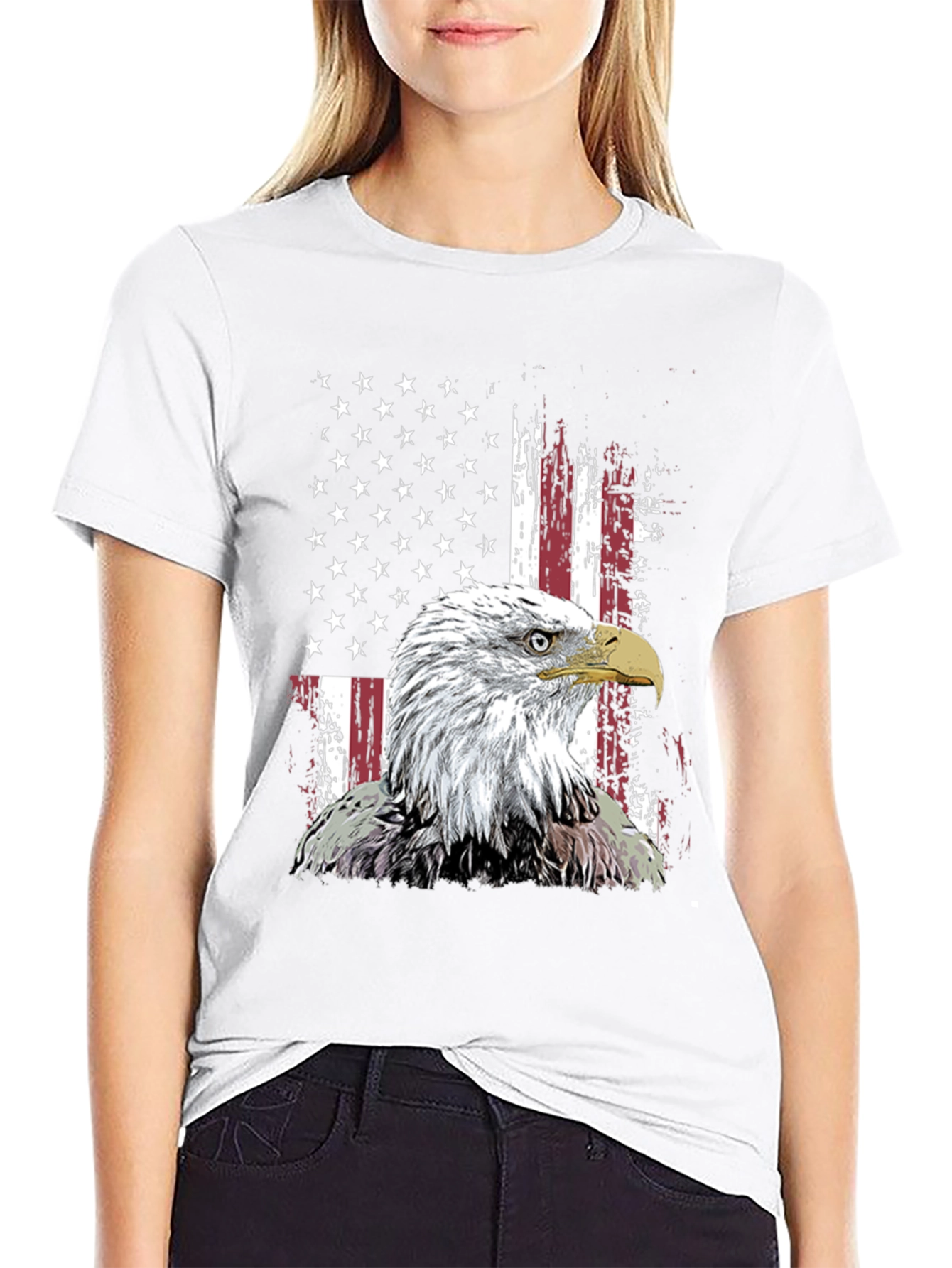 Patriotic Eagle USA Flag Graphic Tee
