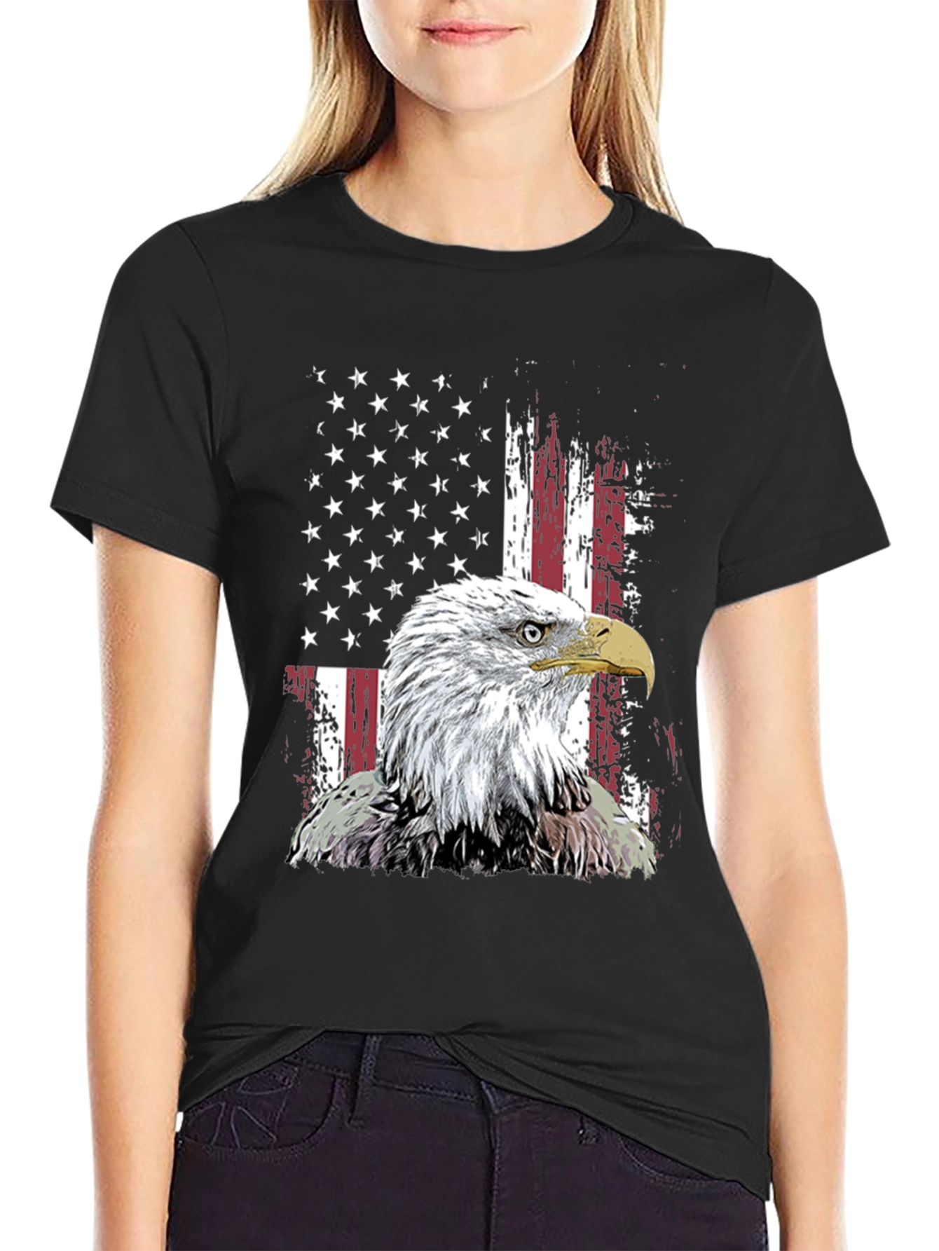 Patriotic Eagle USA Flag Graphic Tee