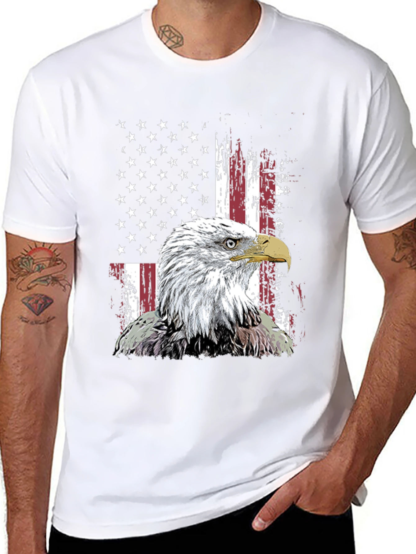 Patriotic Eagle USA Flag Graphic Tee