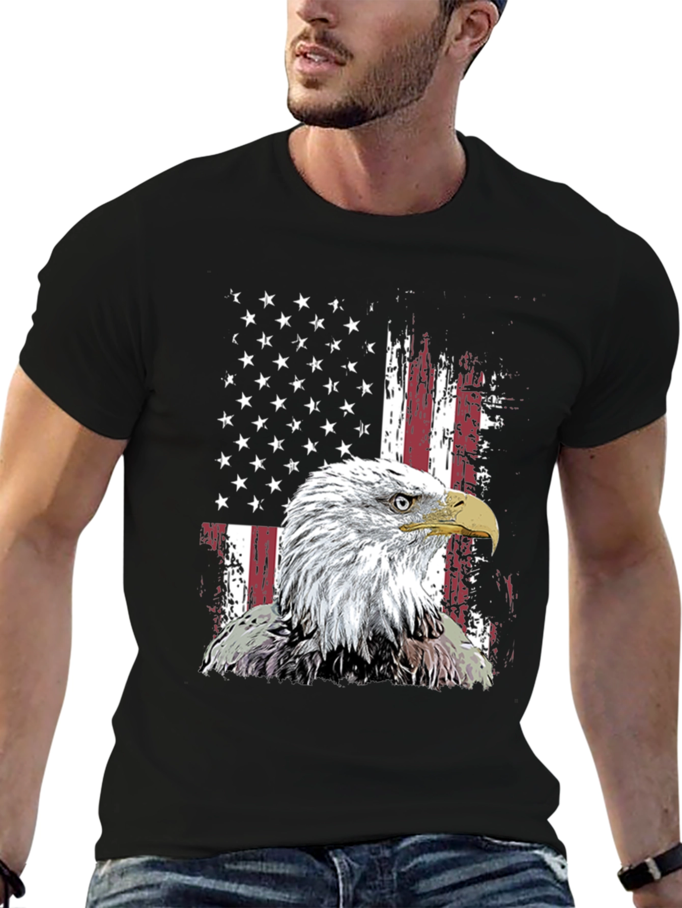 Patriotic Eagle USA Flag Graphic Tee