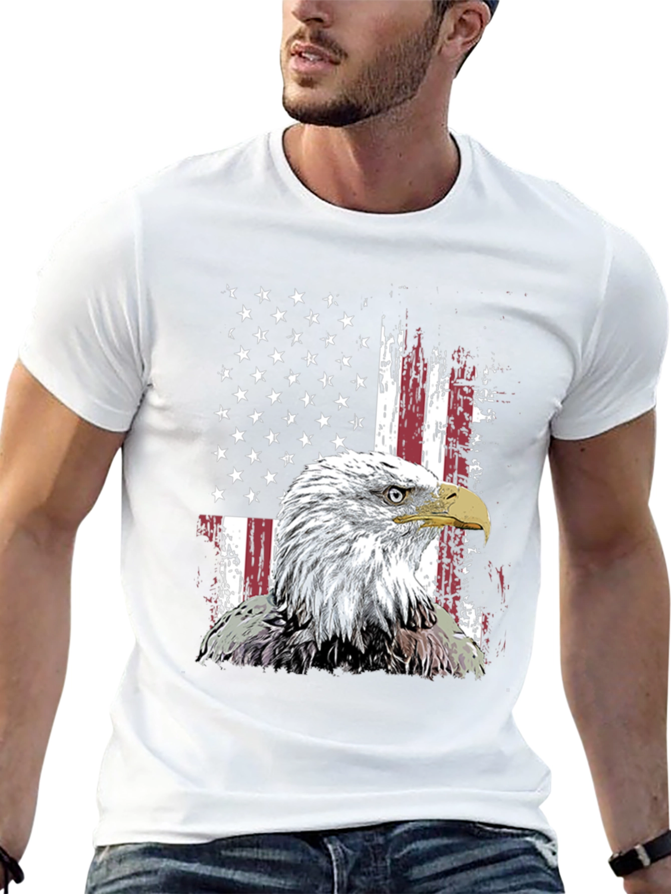 Patriotic Eagle USA Flag Graphic Tee