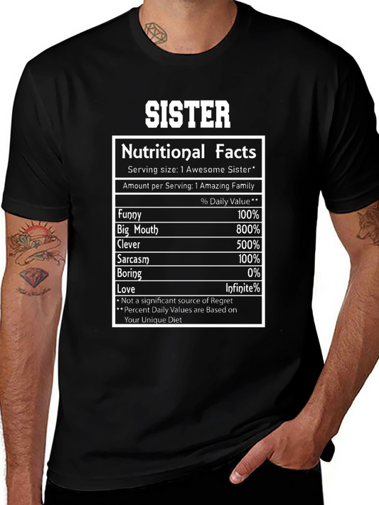 Sister Nutritional Facts Graphic T-Shirt