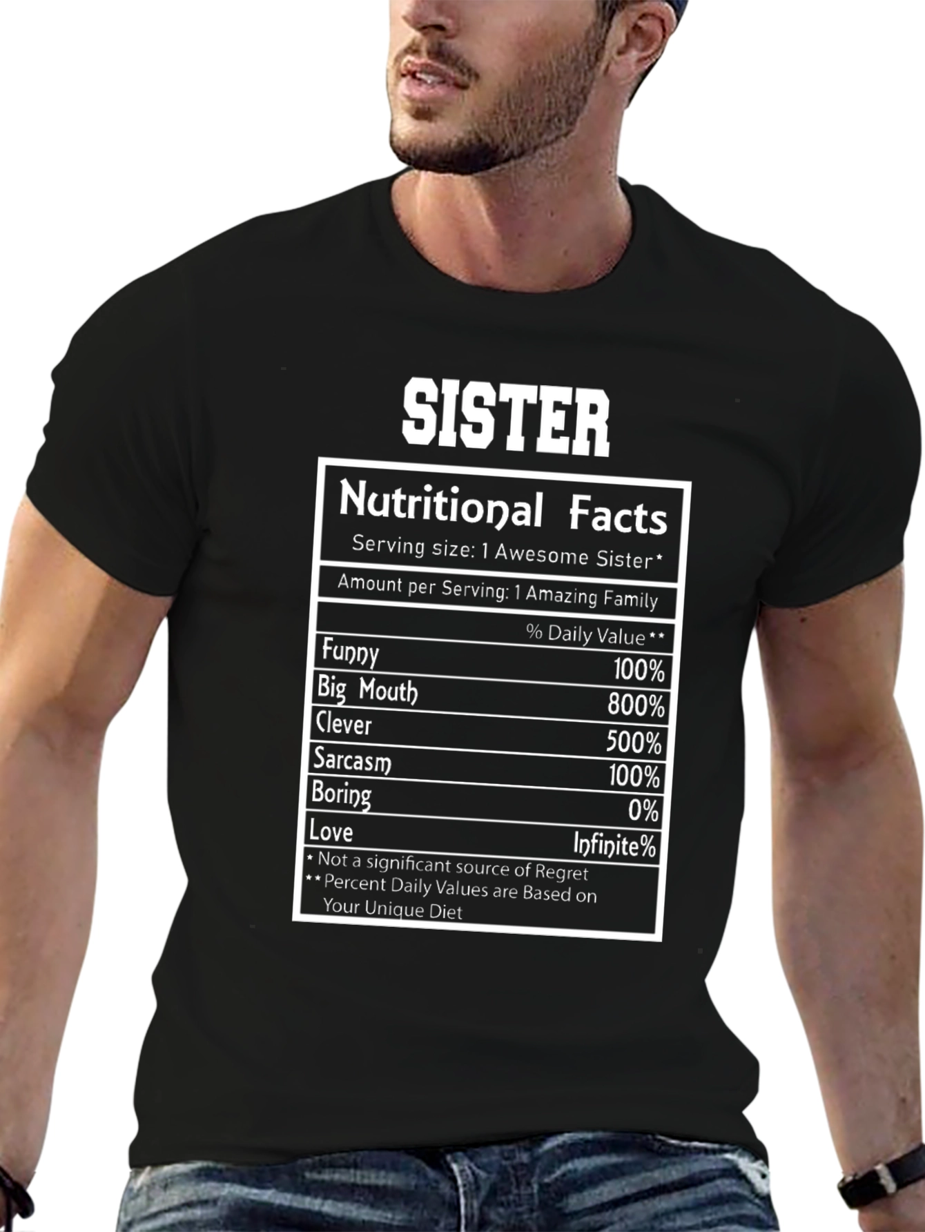 Sister Nutritional Facts Graphic T-Shirt