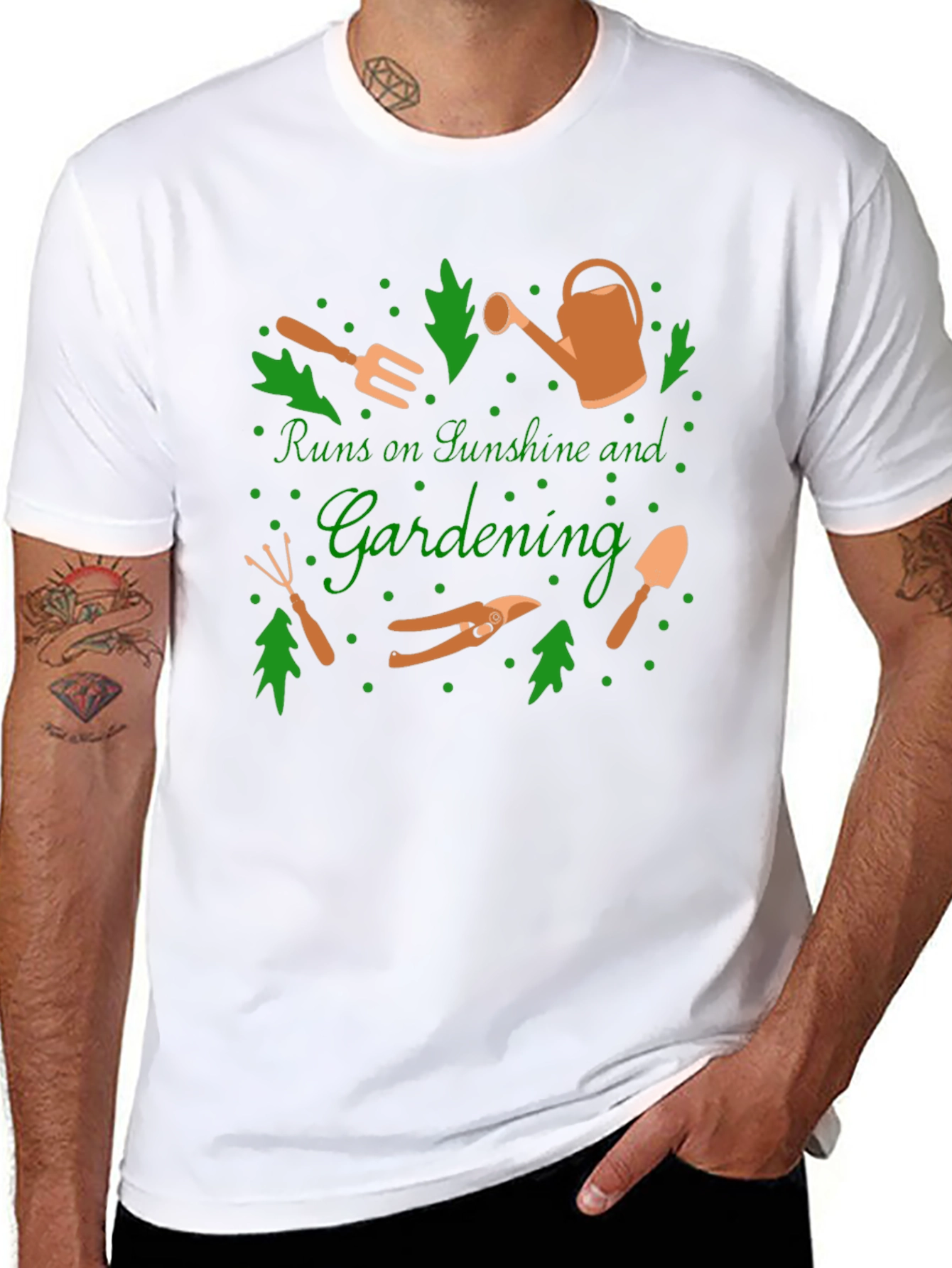 Gardening Lover T-Shirt: Runs on Sunshine and Gardening