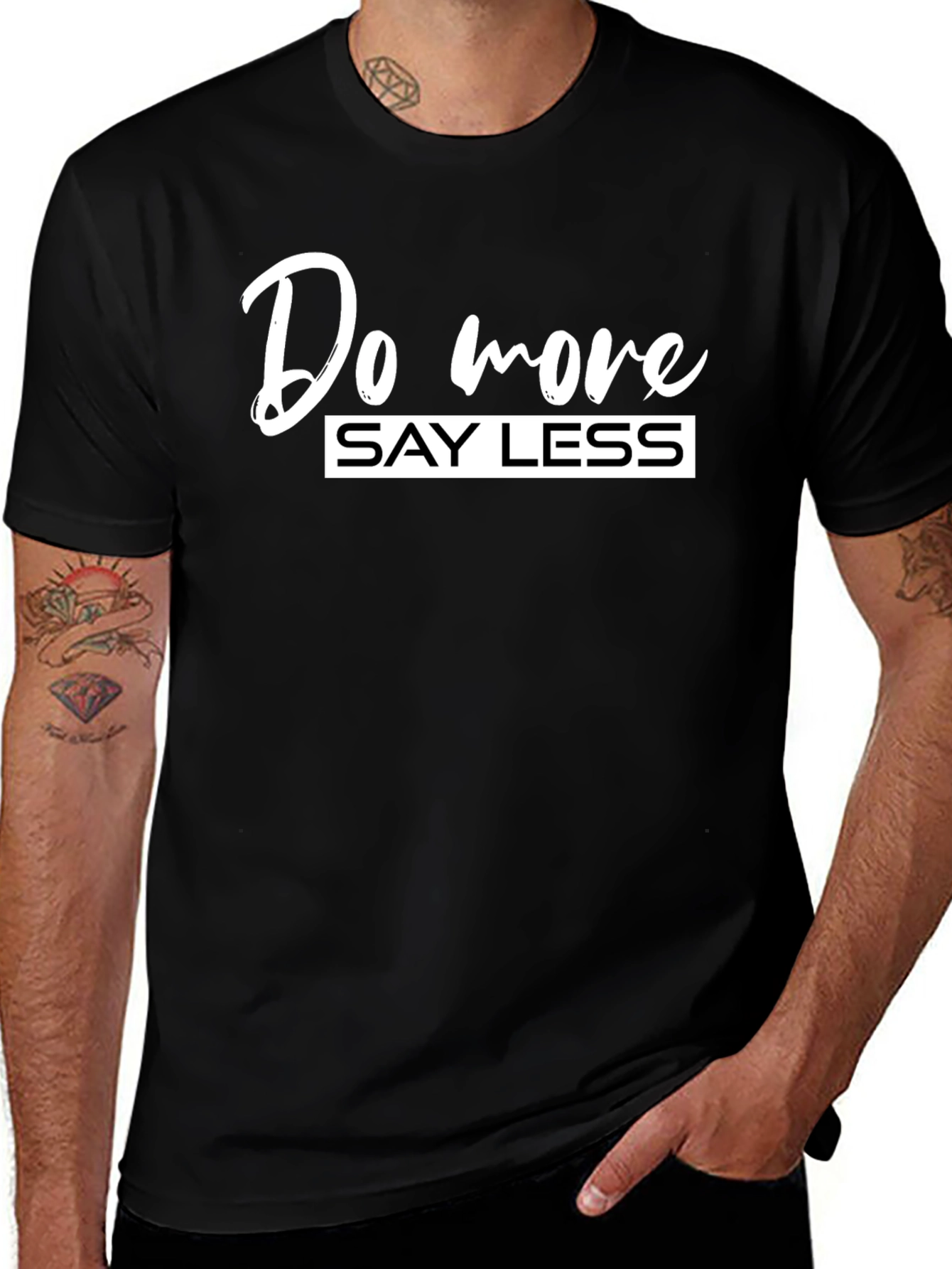 Do More Say Less Graphic Tee - Black