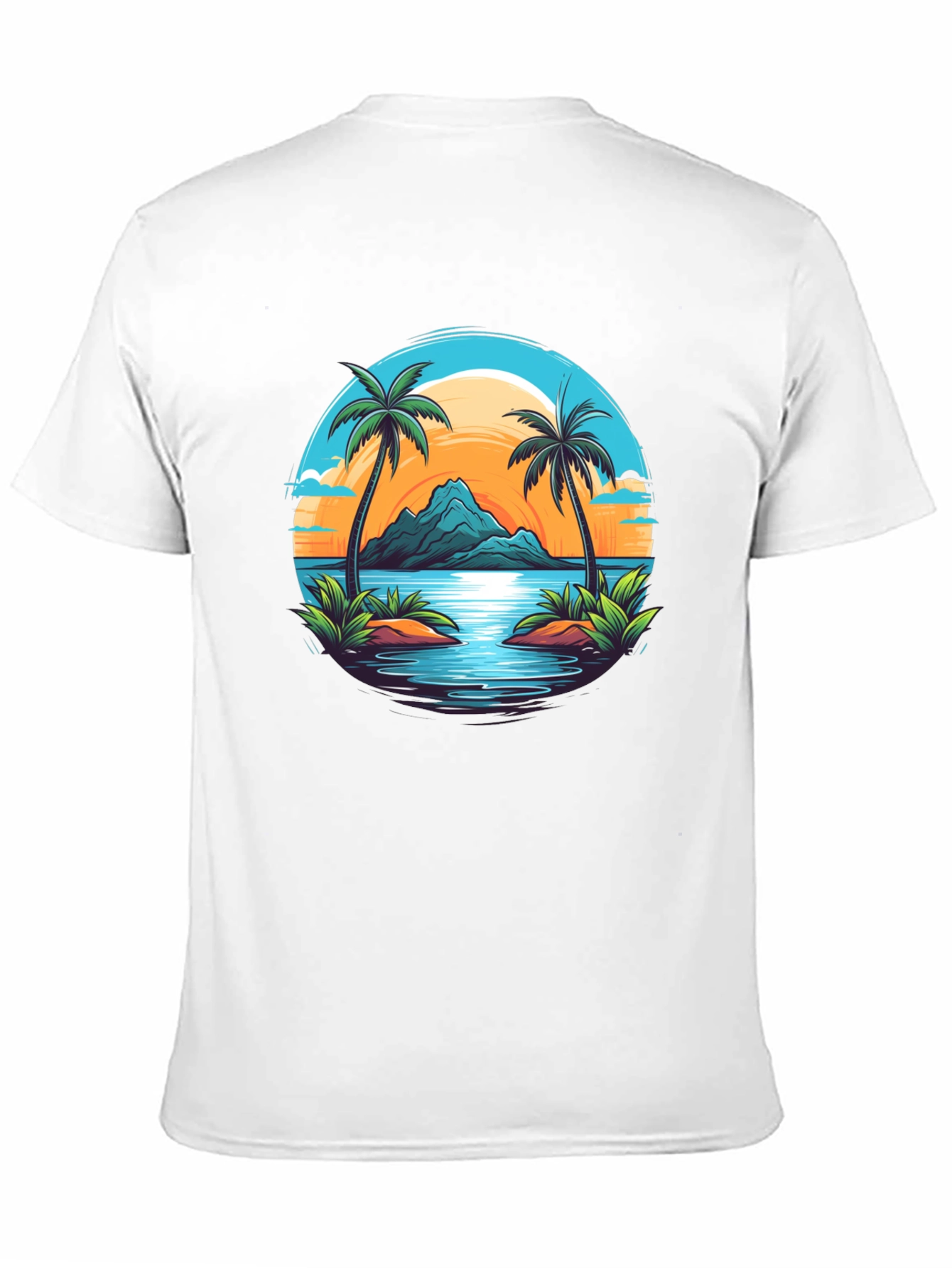 Tropical Palm Sunset Graphic Tee