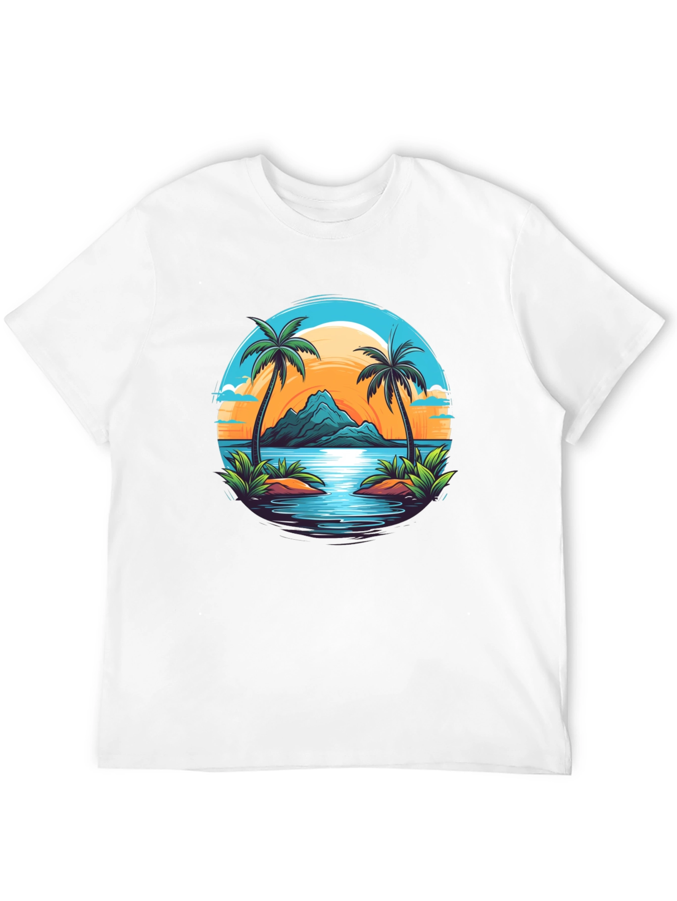Tropical Palm Sunset Graphic Tee