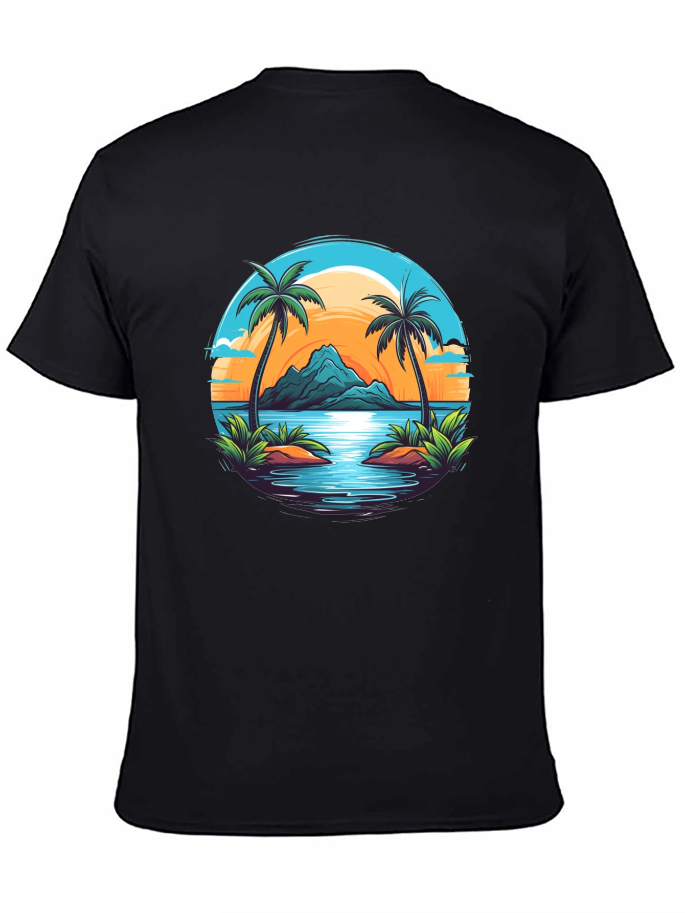 Tropical Palm Sunset Graphic Tee