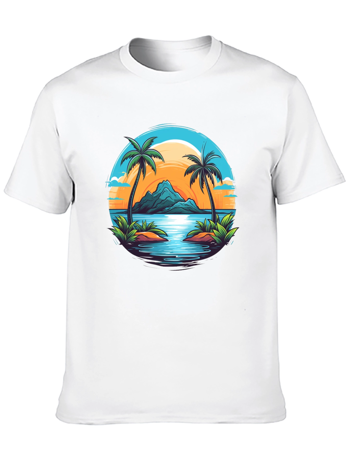 Tropical Palm Sunset Graphic Tee