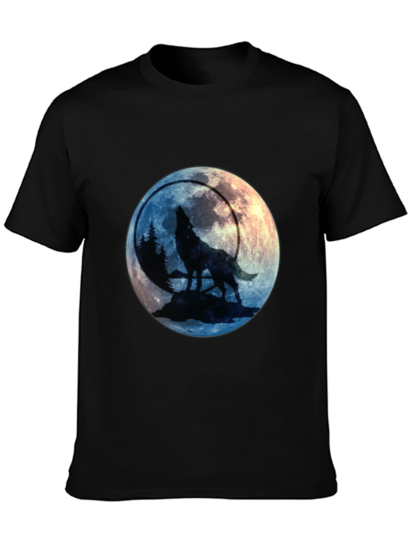 Wolf Howling at Moon Graphic Tee