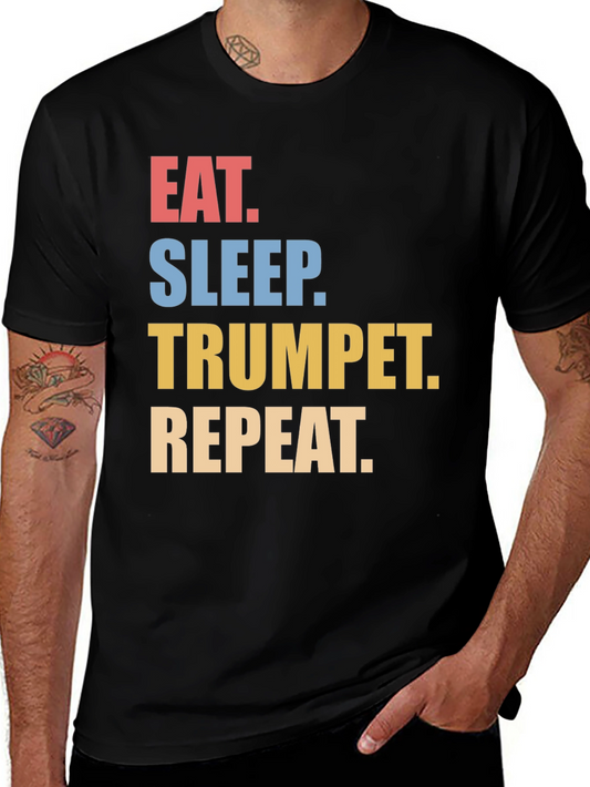 Eat Sleep Trumpet Repeat Graphic T-Shirt