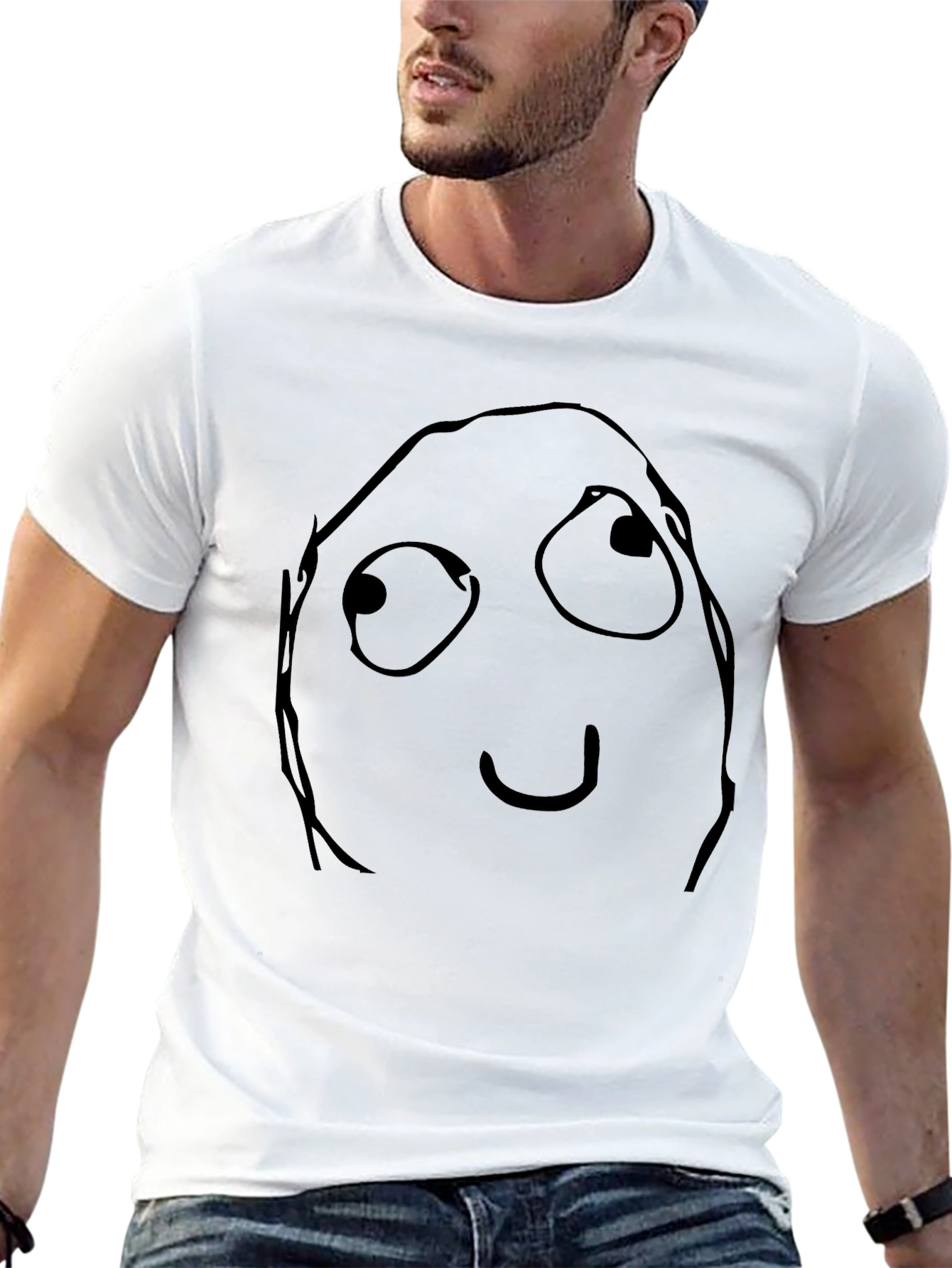Funny Meme Face Black Graphic Tee
