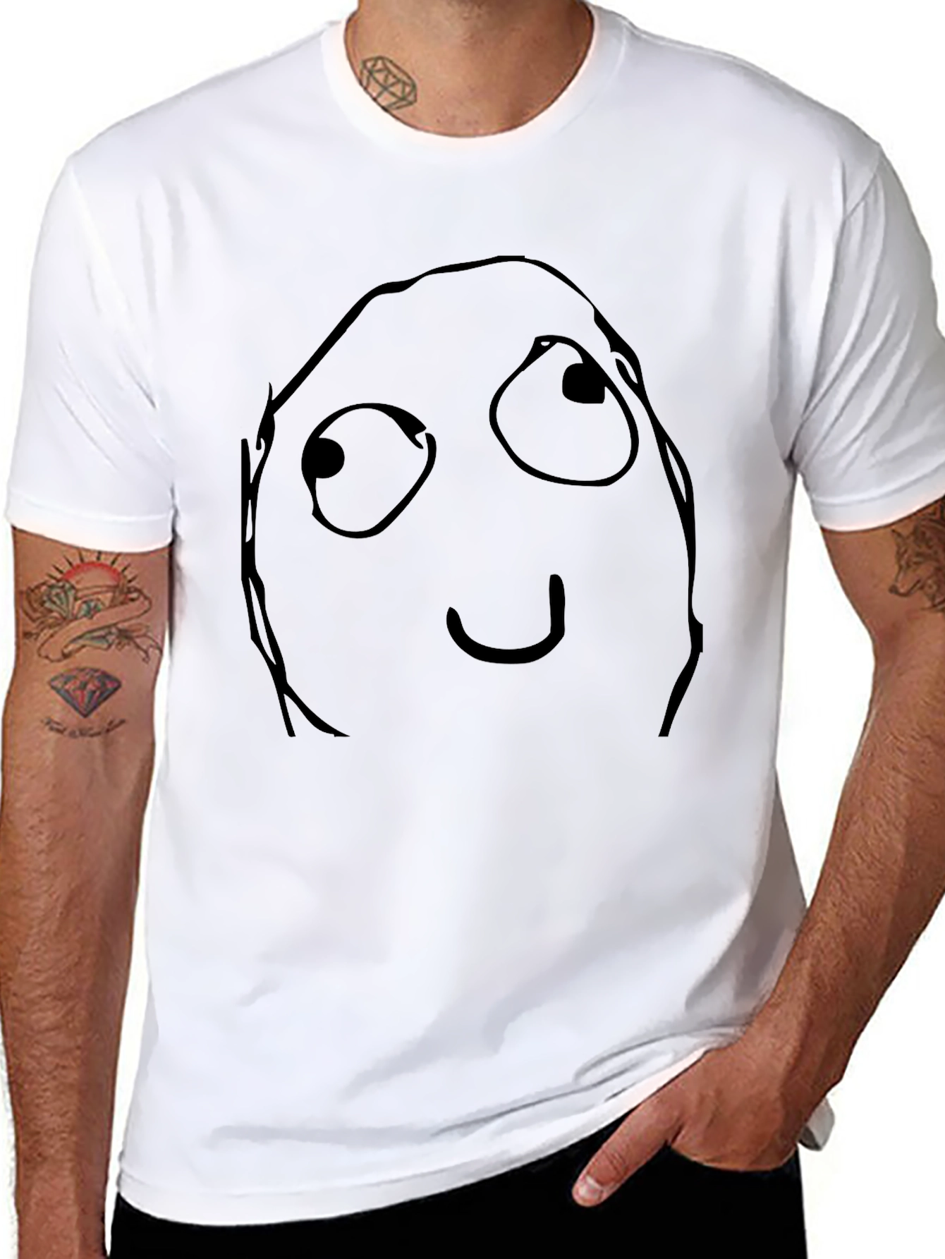 Funny Meme Face Black Graphic Tee