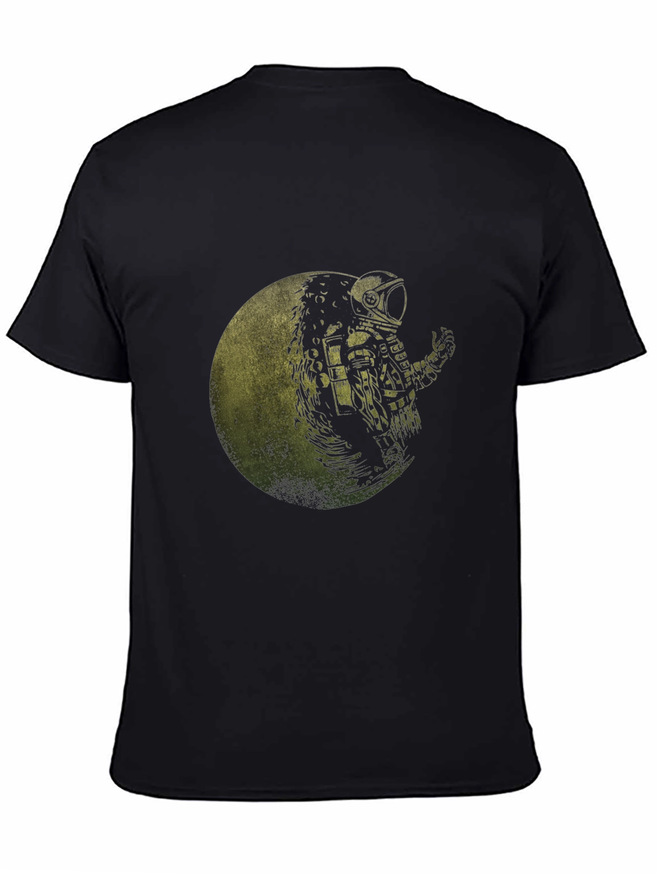 Astronaut Moon Graphic Black T-Shirt
