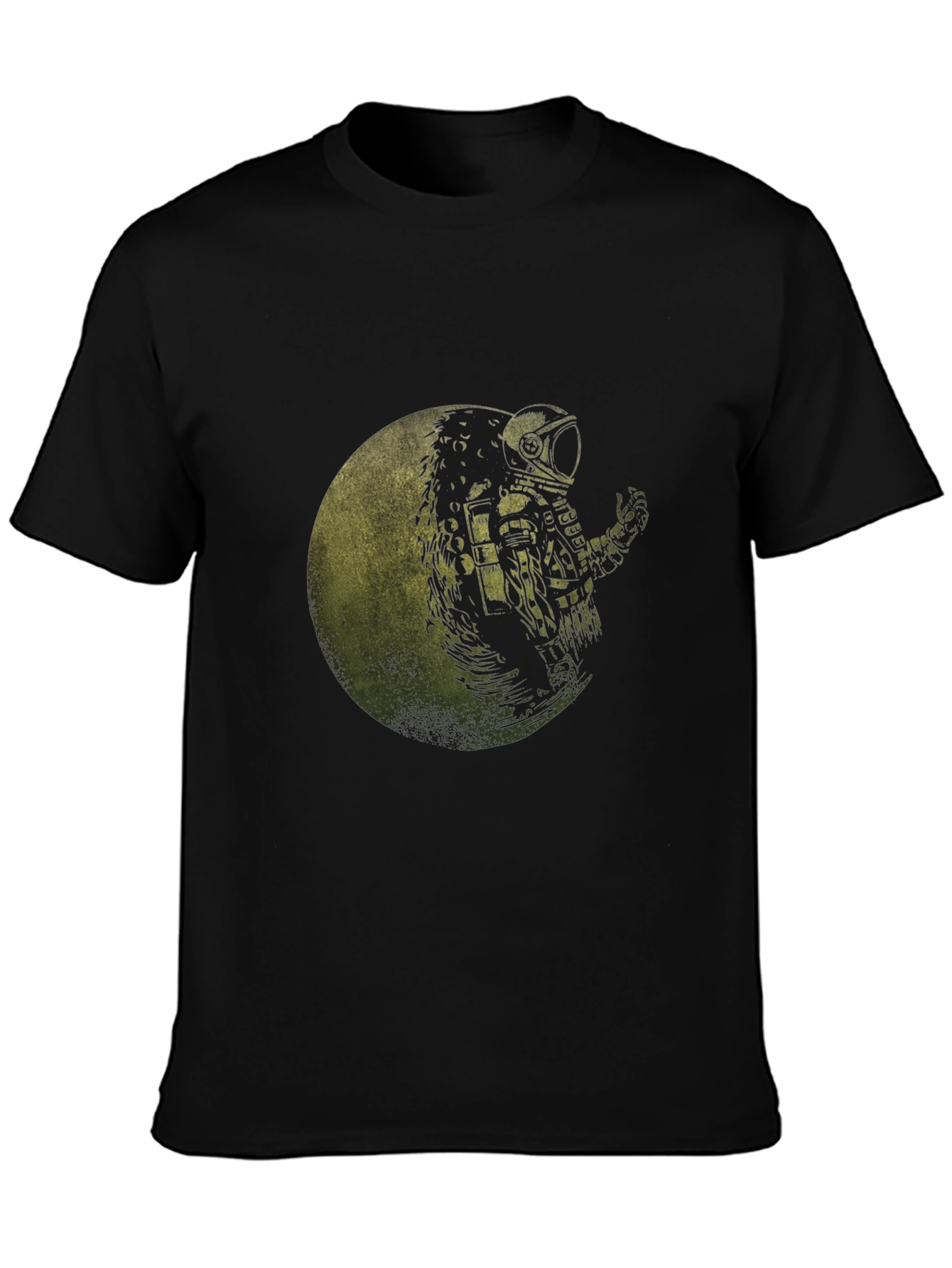 Astronaut Moon Graphic Black T-Shirt
