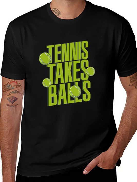Tennis Takes Balls Graphic Tee - Funny Tennis Shirt