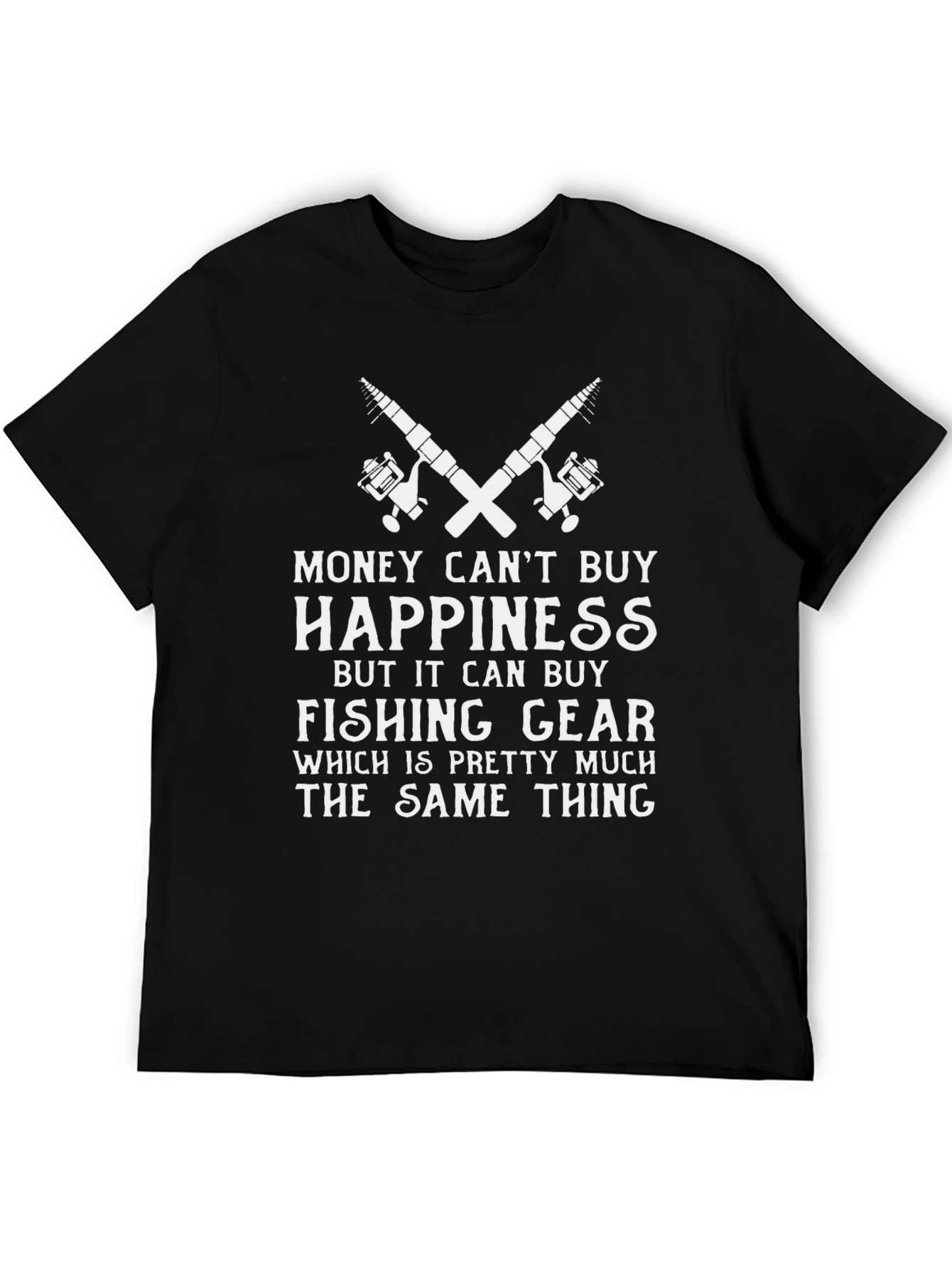 Funny Fishing T-Shirt: Money Cant Buy Happiness