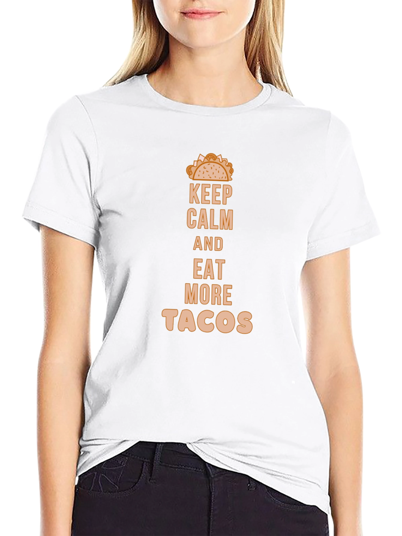 Keep Calm Eat Tacos Black Graphic Tee