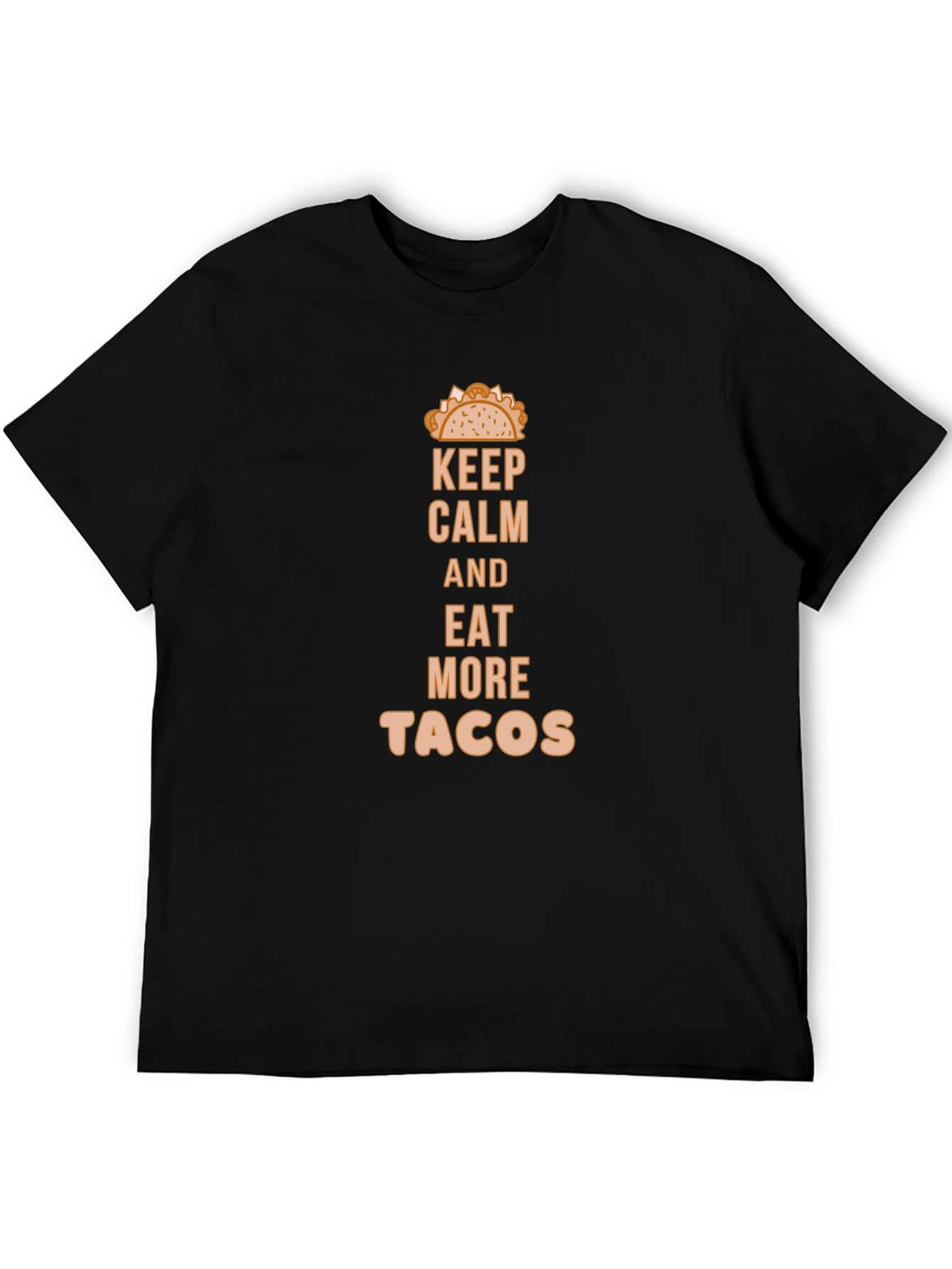 Keep Calm Eat Tacos Black Graphic Tee
