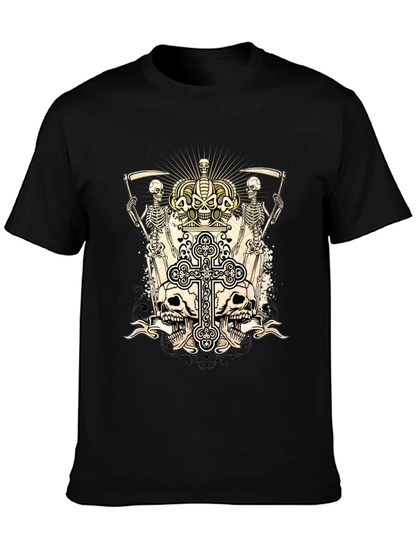 Skull & Reaper Graphic Tee - Black