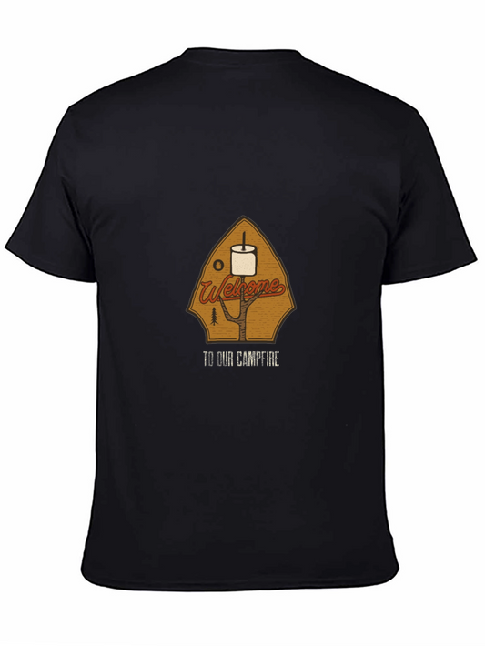 Welcome to Our Campfire T-Shirt - Marshmallow Graphic Tee